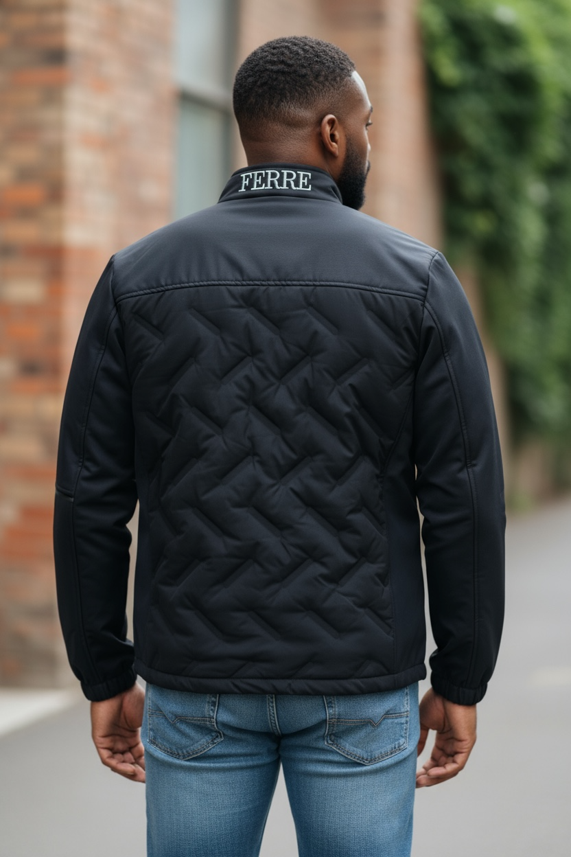 Gianfranco FERRE – Veste Hybride Matelassée à Col Montant Homme