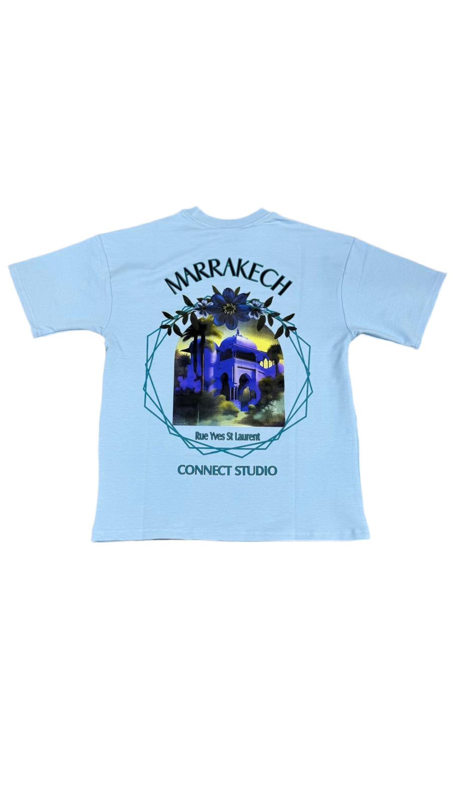 T-shirt Marrakech – Jardin Majorelle & Musée Yves Saint Laurent – Bleu Ciel
