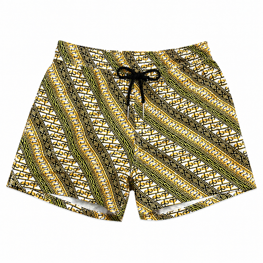 Dollars & Dreams Paris – Short de Bain Ethnic Prestige Gold & Black