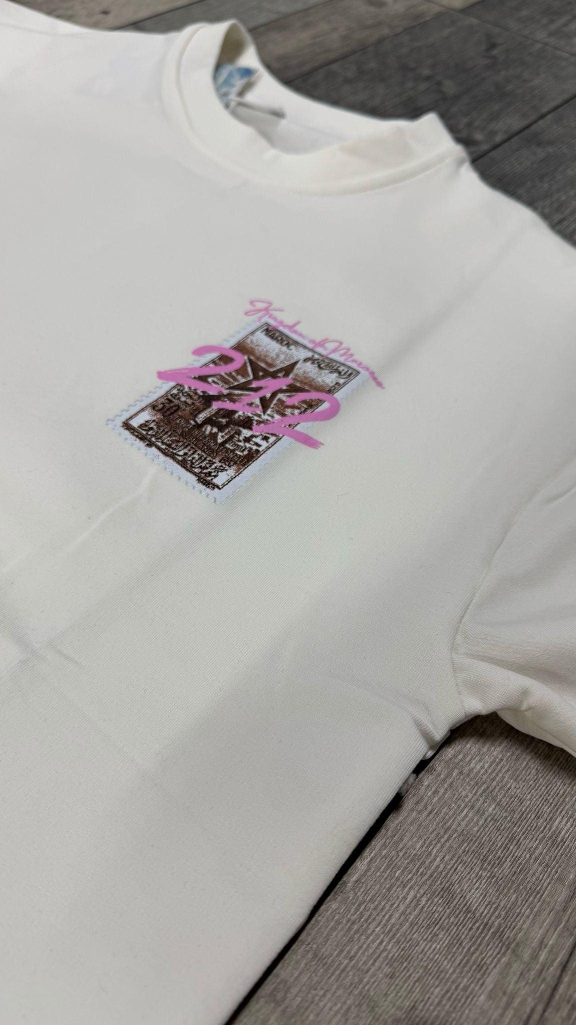 T-SHIRT - KINGDOM OF MORROCO - Timbre +212 - BLANC