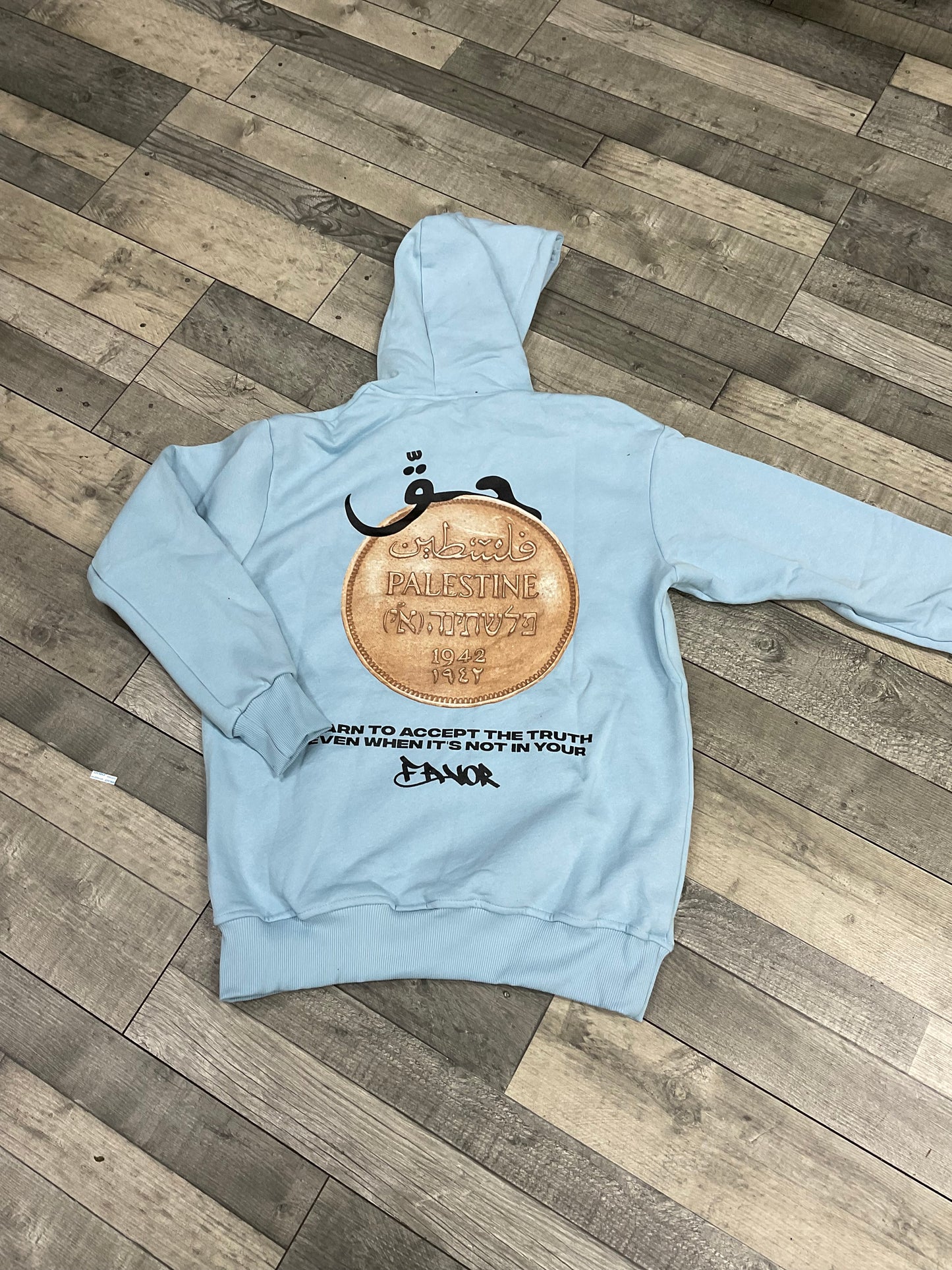 Palestine peace - Hoodie - Connect Studio Paris - bleu ciel