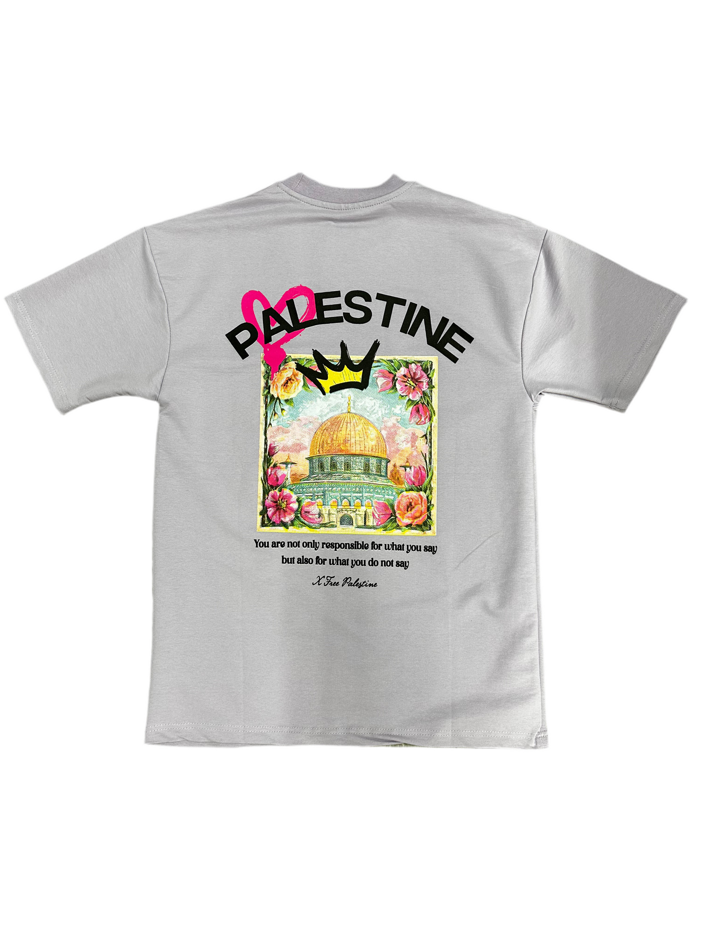 T-shirt PALESTINE COURONNE FREE - Lilas
