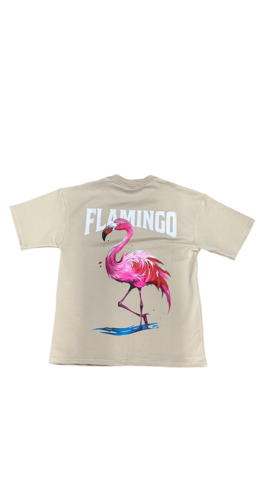 T-shirt “FLAMINGO” – Style Street Art Tropical - Beige Sable