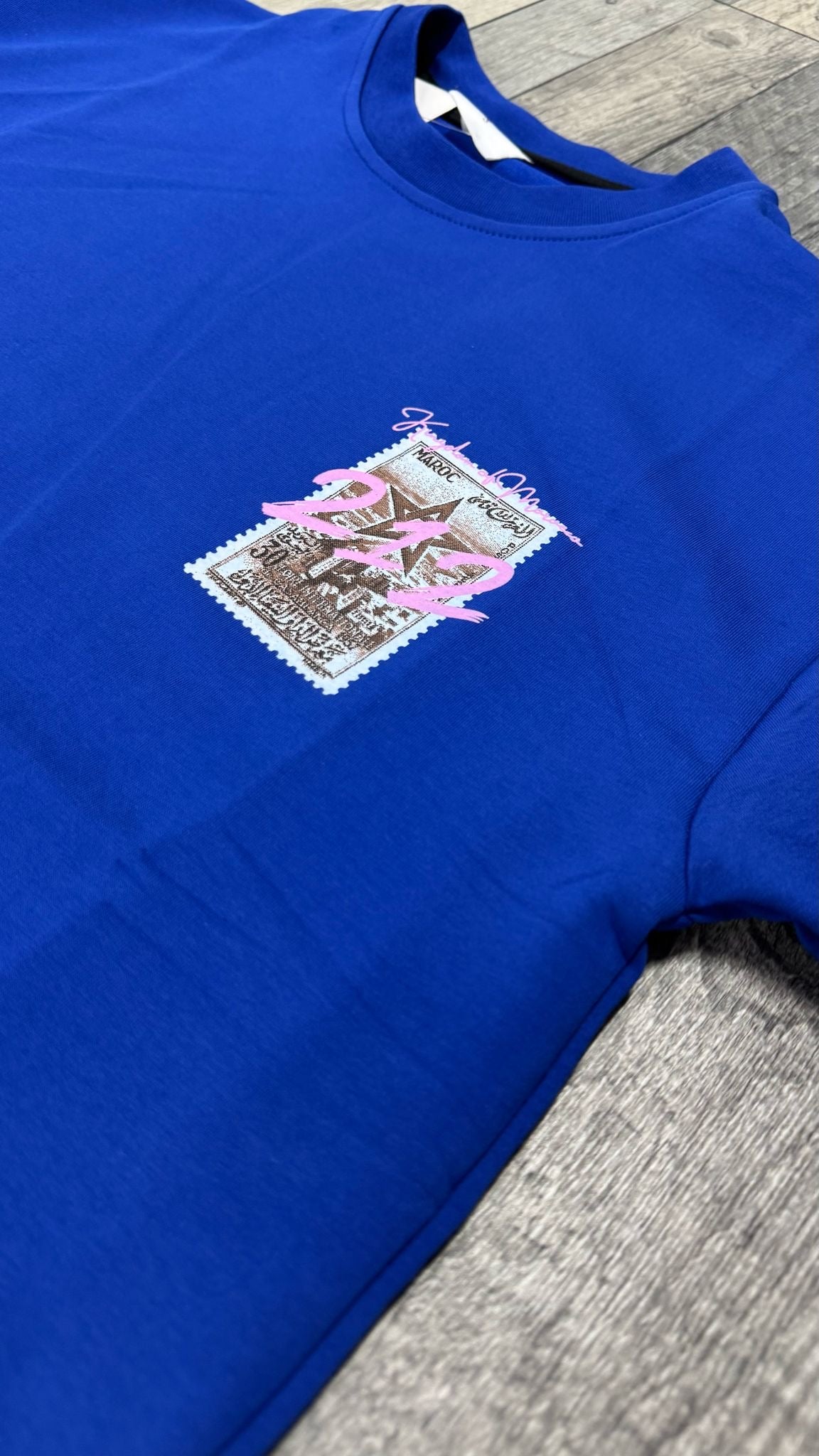 T-SHIRT - KINGDOM OF MORROCO - Timbre +212 - BLEU ROI