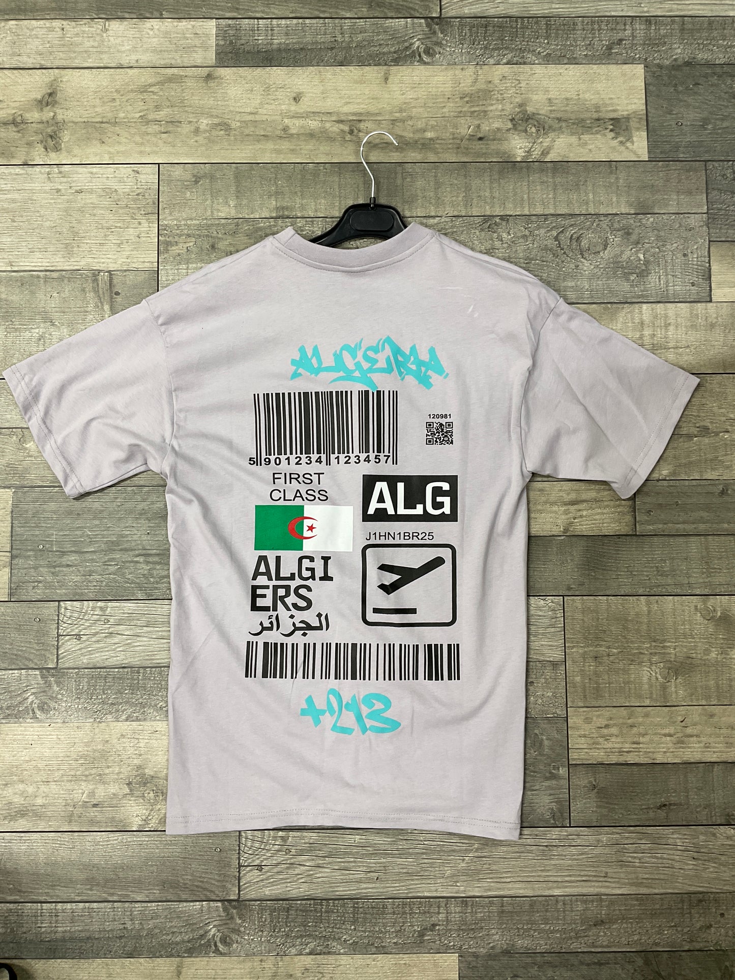T-shirt Algeria – Boarding Pass Édition (Violet pastel)