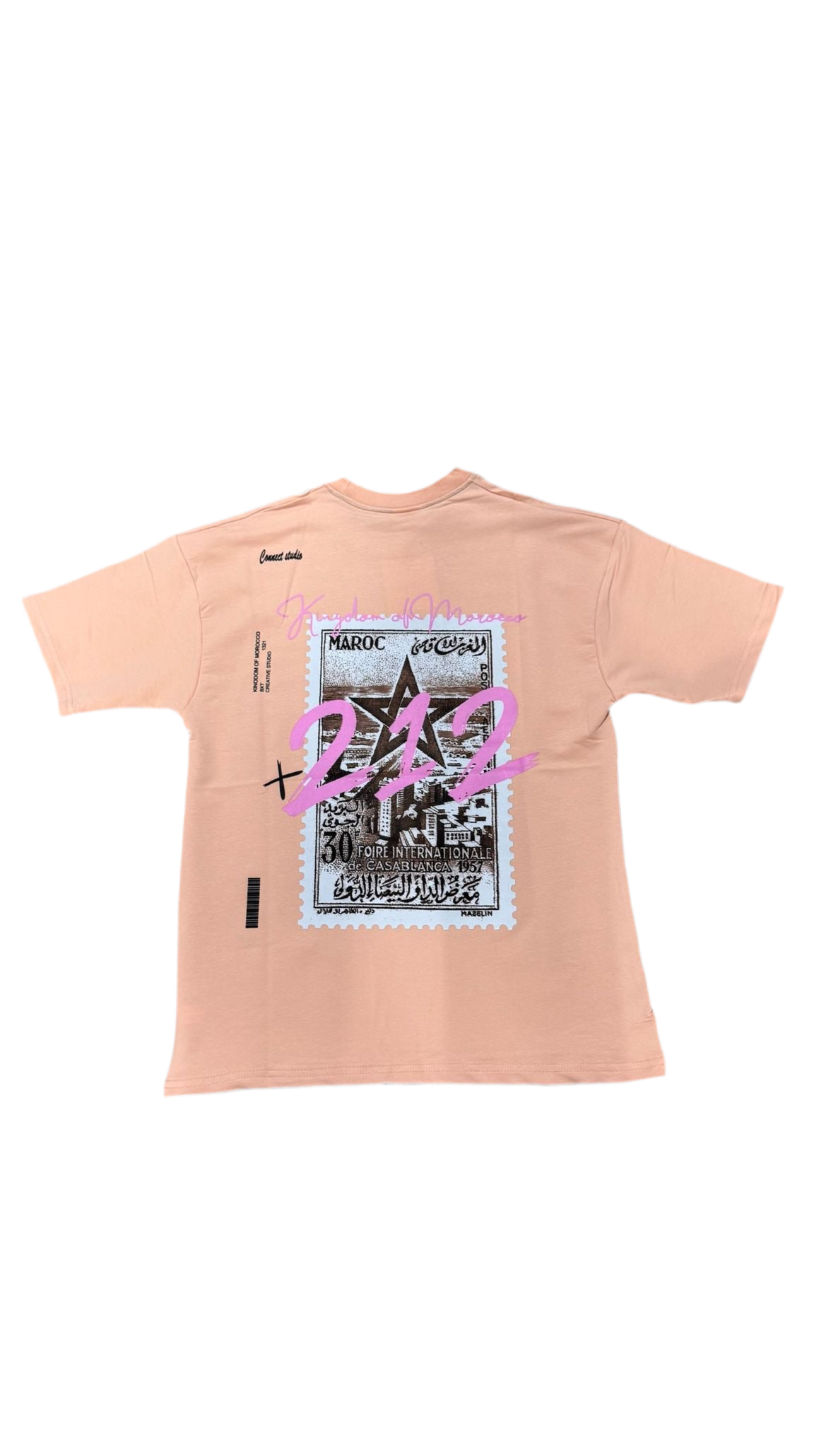T-SHIRT - KINGDOM OF MORROCO - Timbre +212 - ROSE PASTEL