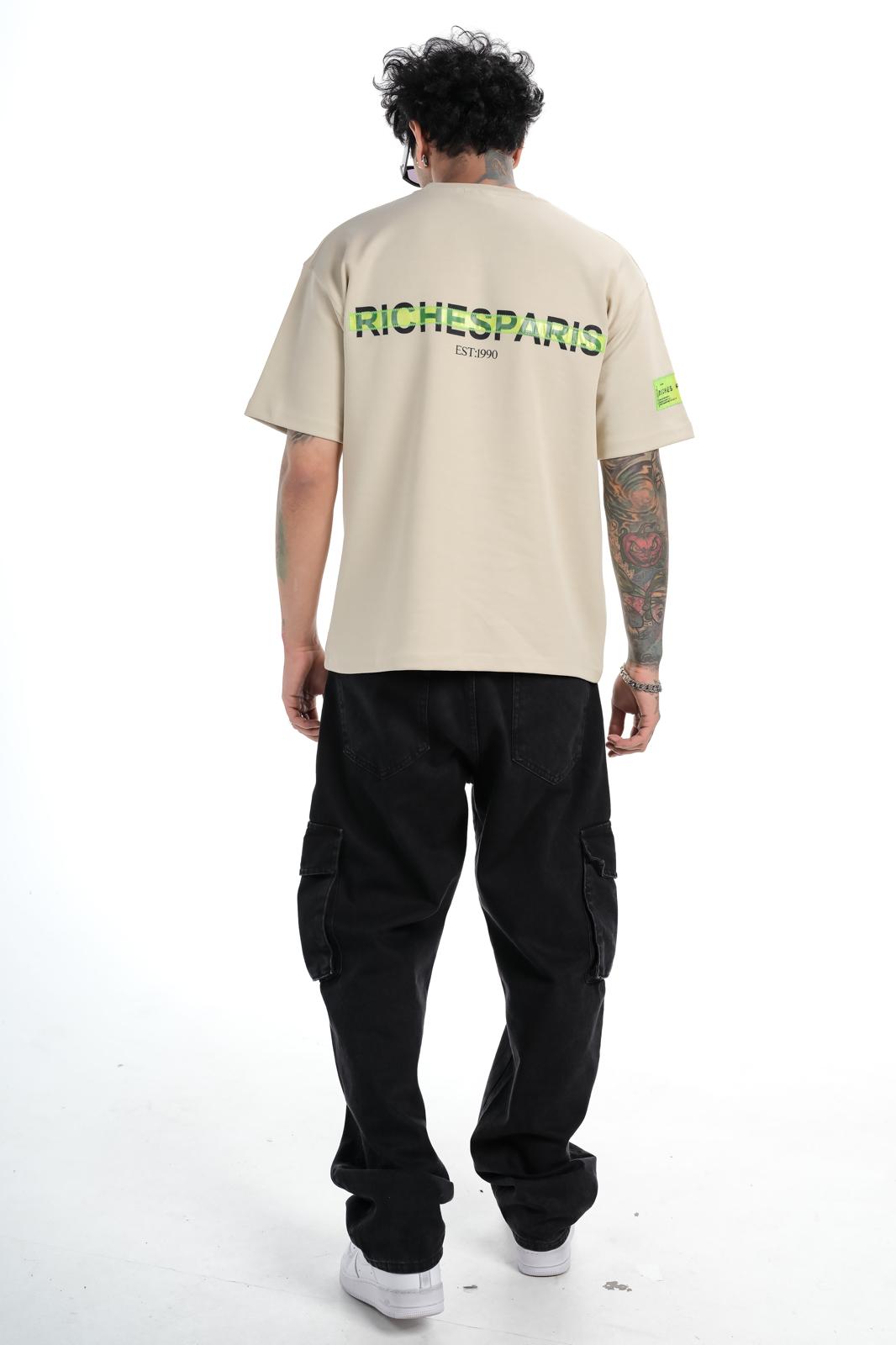 T-shirt Riches Paris Beige Réf: RCH-862 (Logo vert)