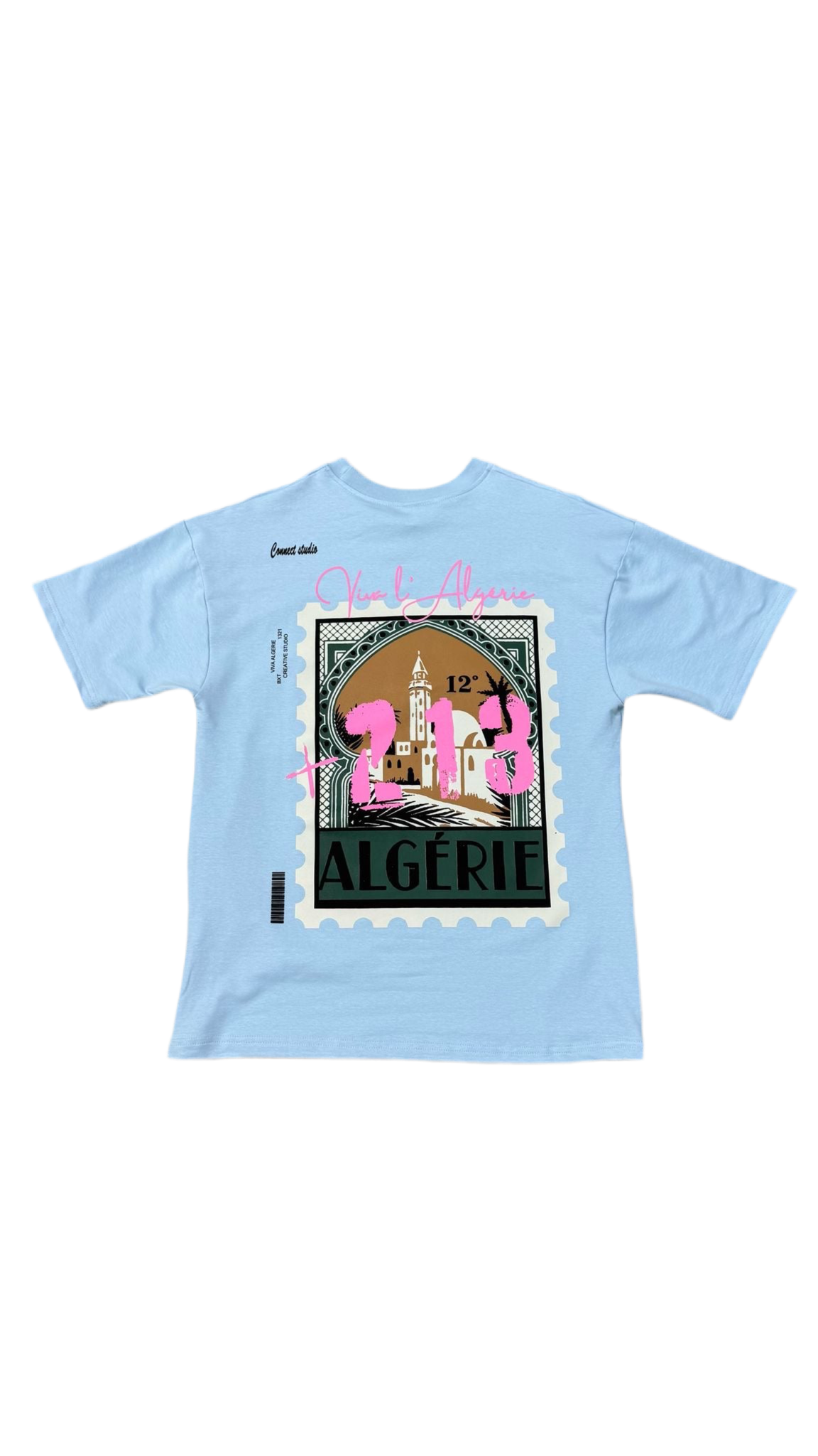 T-SHIRT VIVA L’ ALGERIE +213 - BLEU CIEL