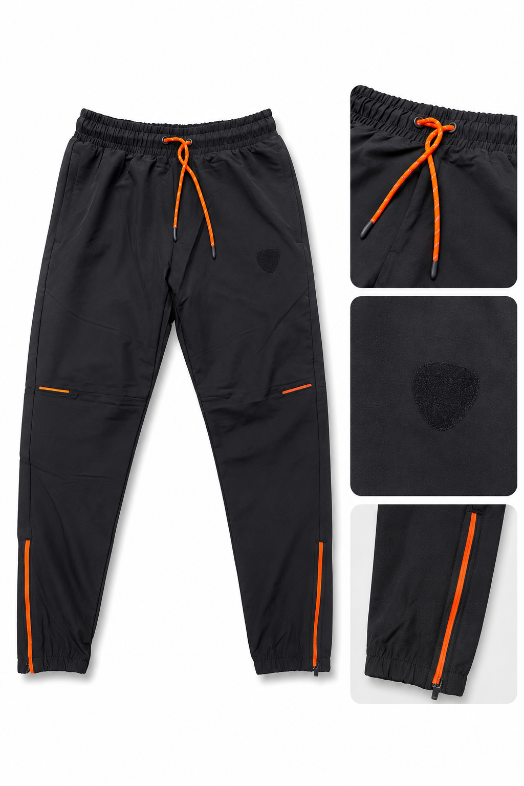 Ensemble Technique Noir & Orange – Veste à Capuche + Pantalon Cargo