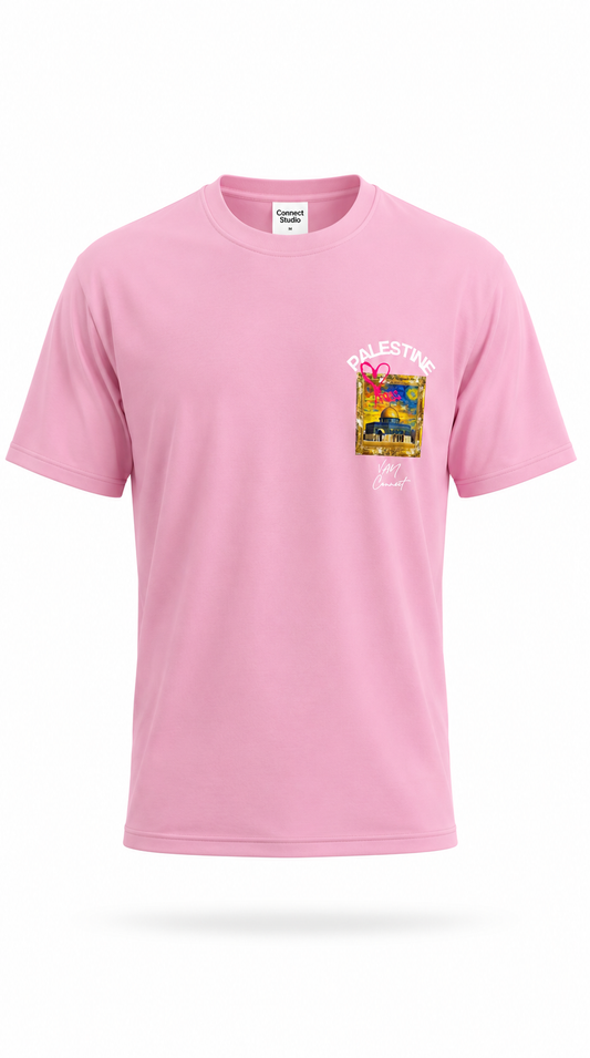 T-shirt Palestine Connect Studio Paris Rose Oudré – Dôme du Rocher Art Premium