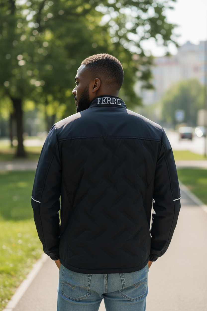 Gianfranco FERRE – Veste Hybride Matelassée à Col Montant Homme