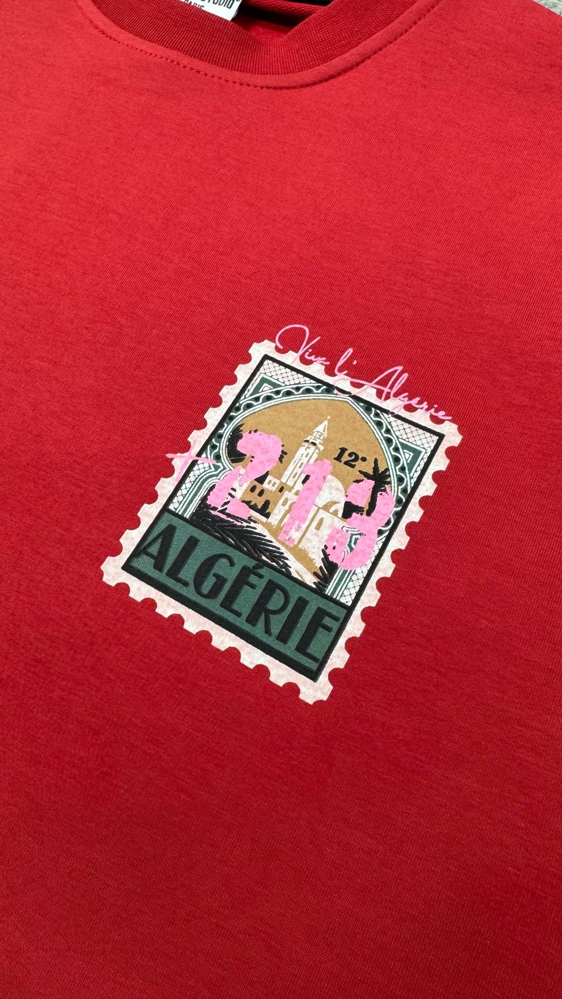 T-SHIRT VIVA L’ ALGERIE +213 - ROUGE