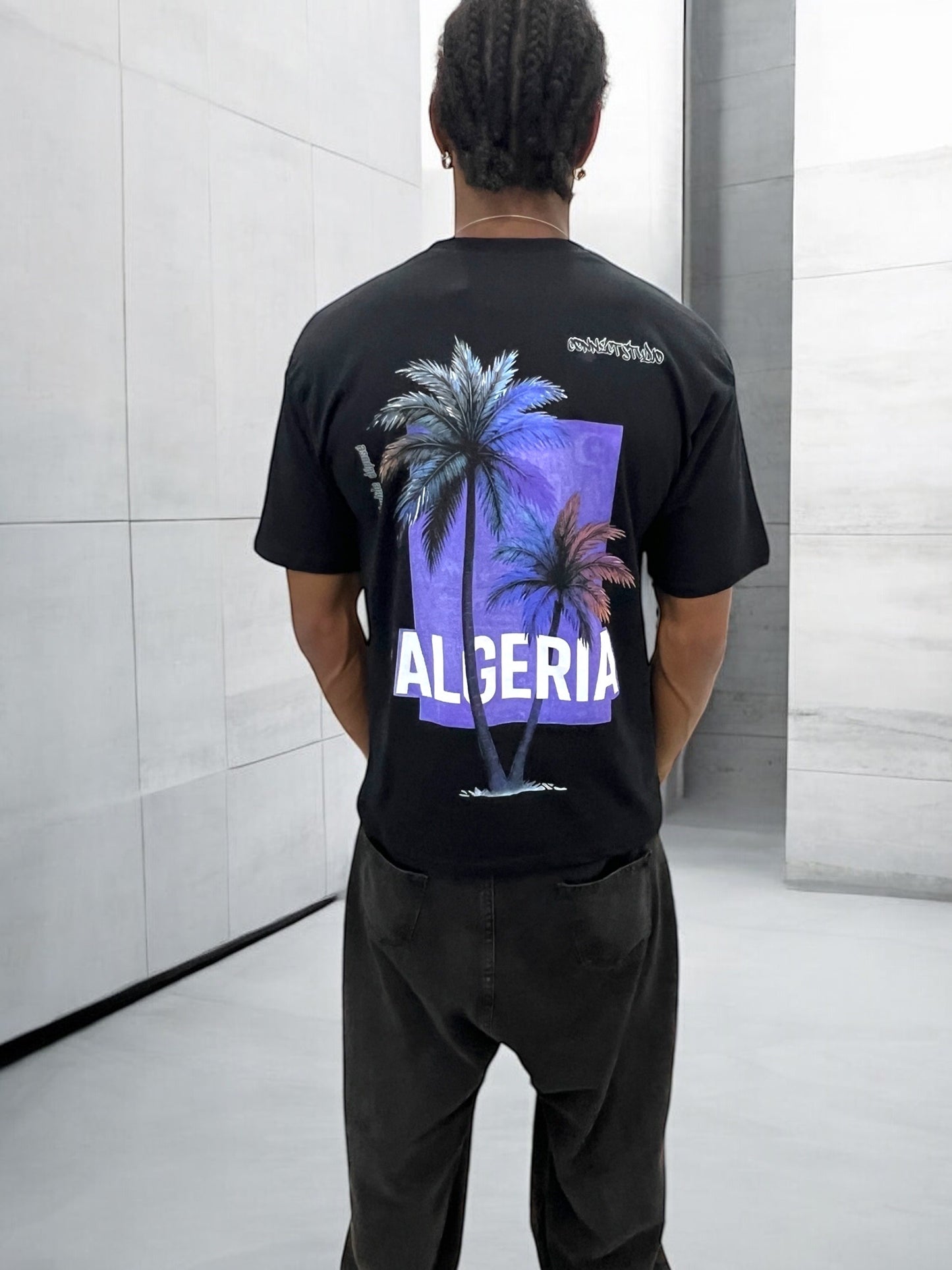 T-shirt ALGERIA PALMIERS - noir