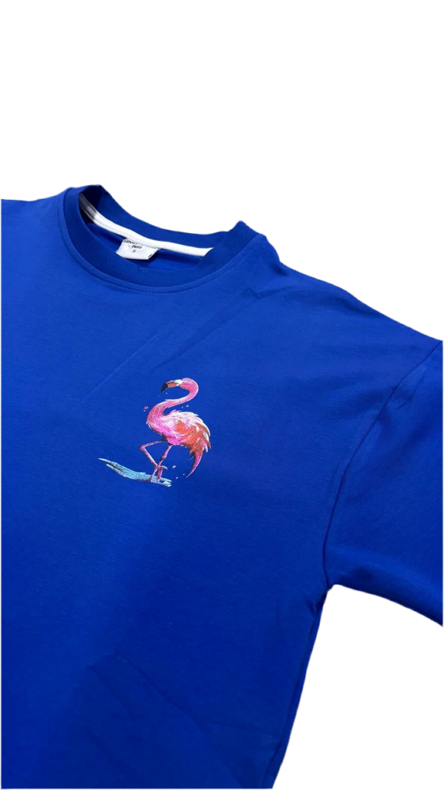 T-shirt “FLAMINGO” – Style Street Art Tropical - Bleu Roi
