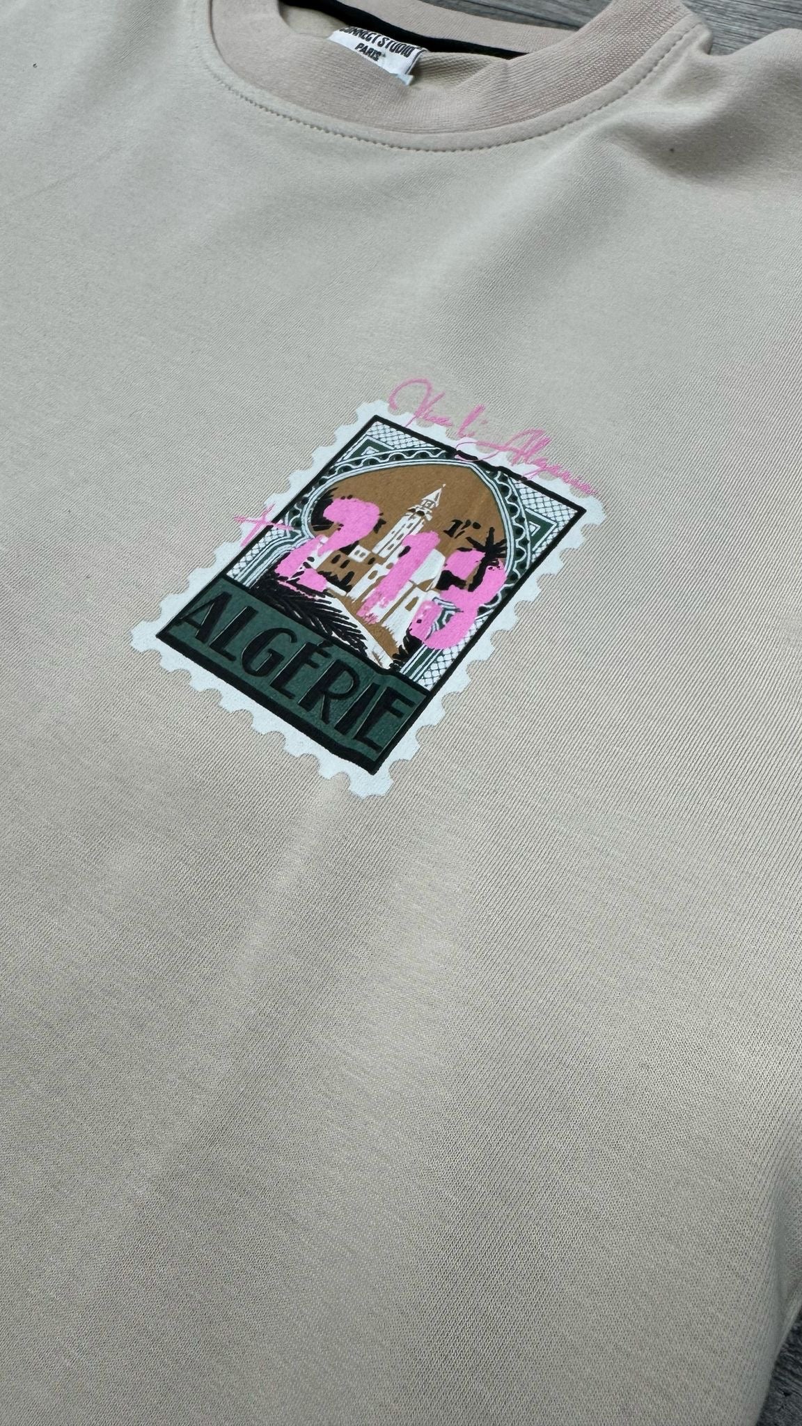 T-SHIRT VIVA L’ ALGERIE +213 - BEIGE