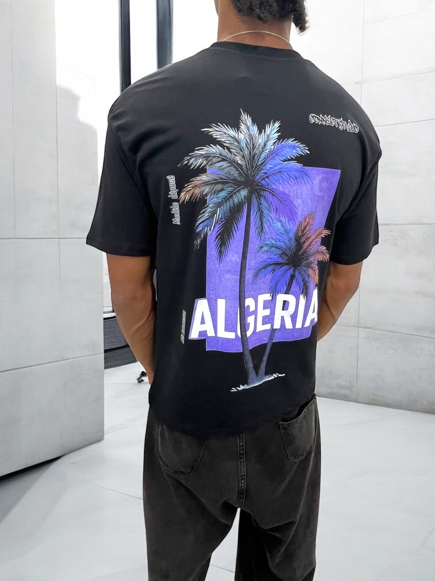 T-shirt ALGERIA PALMIERS - noir