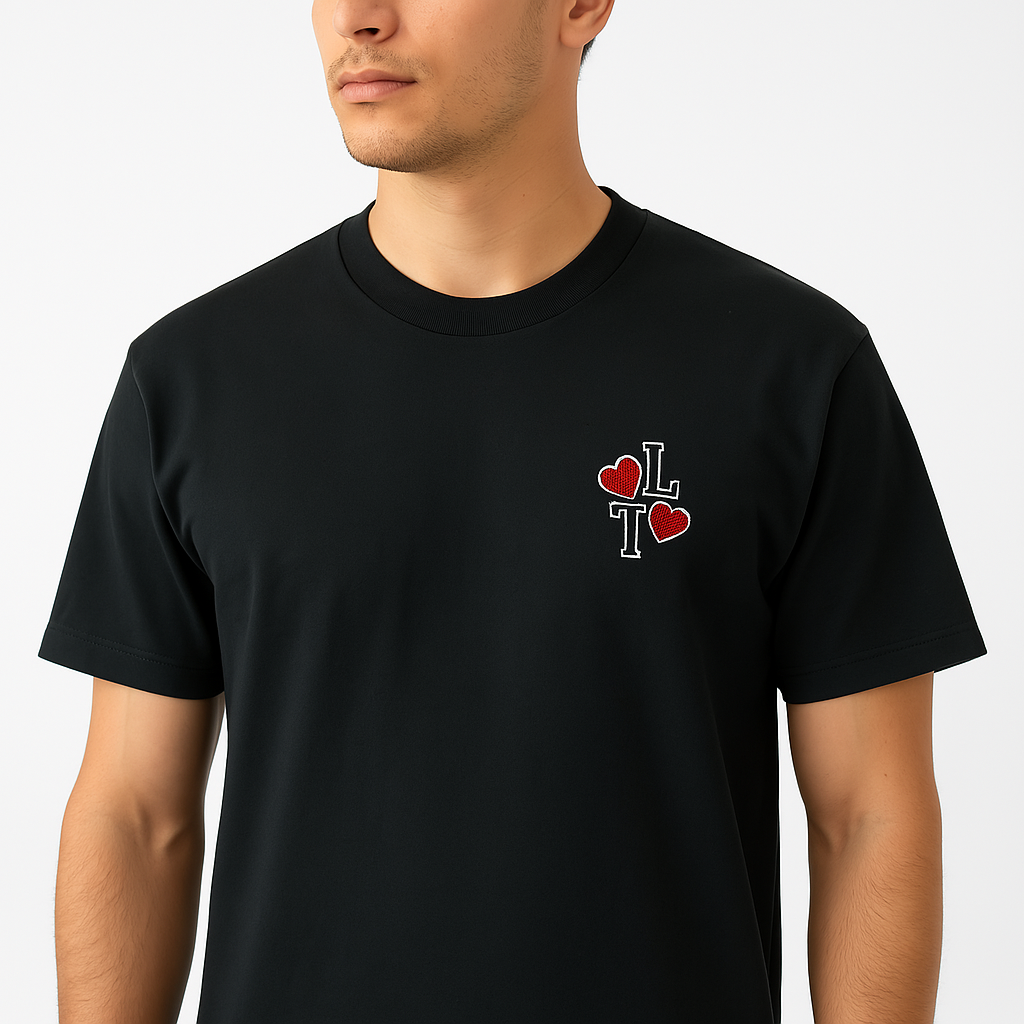 T-shirt Noir – Cœur Loyal Brodé