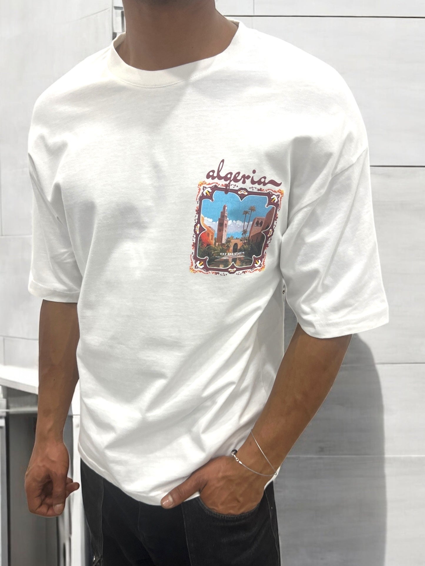 T-shirt ALGERIA - blanc cassé