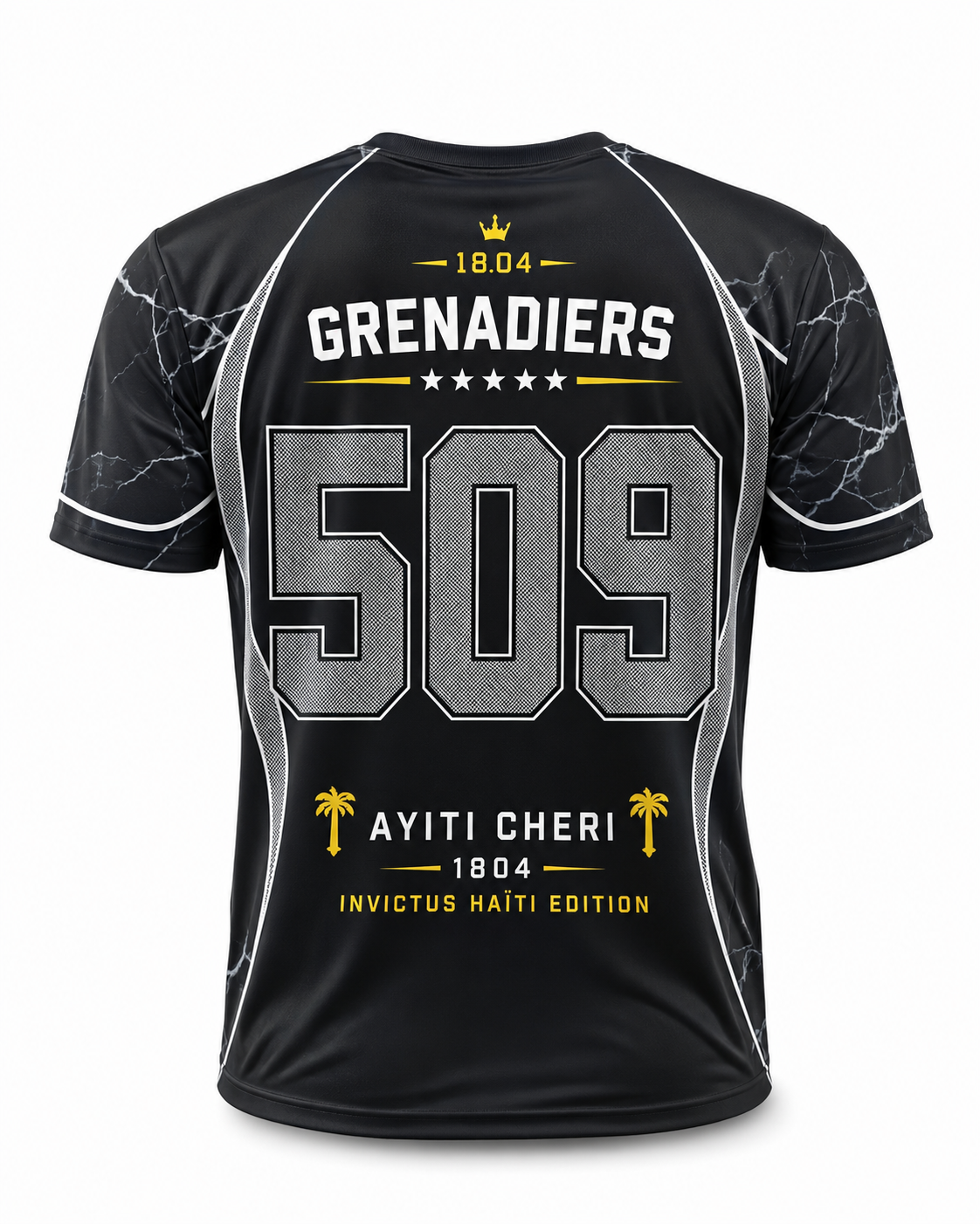 T-Shirt Haïti 509 Noir Marbre – Connect Studio Paris Grenadiers Edition