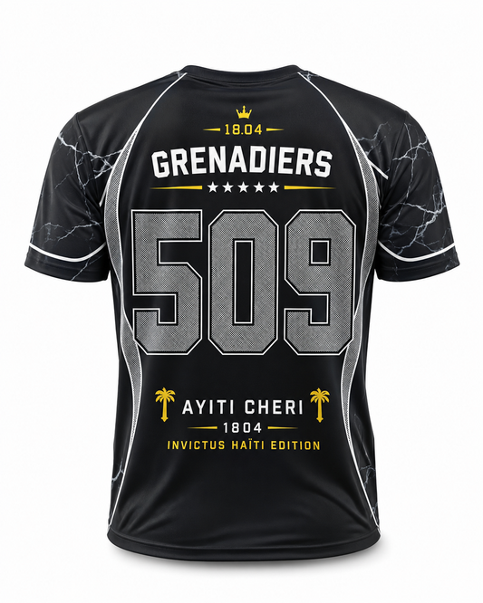 T-Shirt Haïti 509 Noir Marbre – Connect Studio Paris Grenadiers Edition