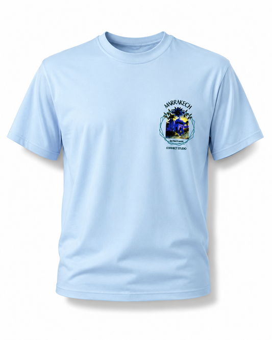 T-Shirt Marrakech Connect Studio Paris Bleu Ciel – Rue Yves Saint Laurent