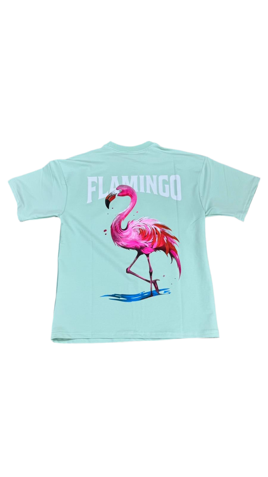 T-shirt “FLAMINGO” – Style Street Art Tropical - Menthe