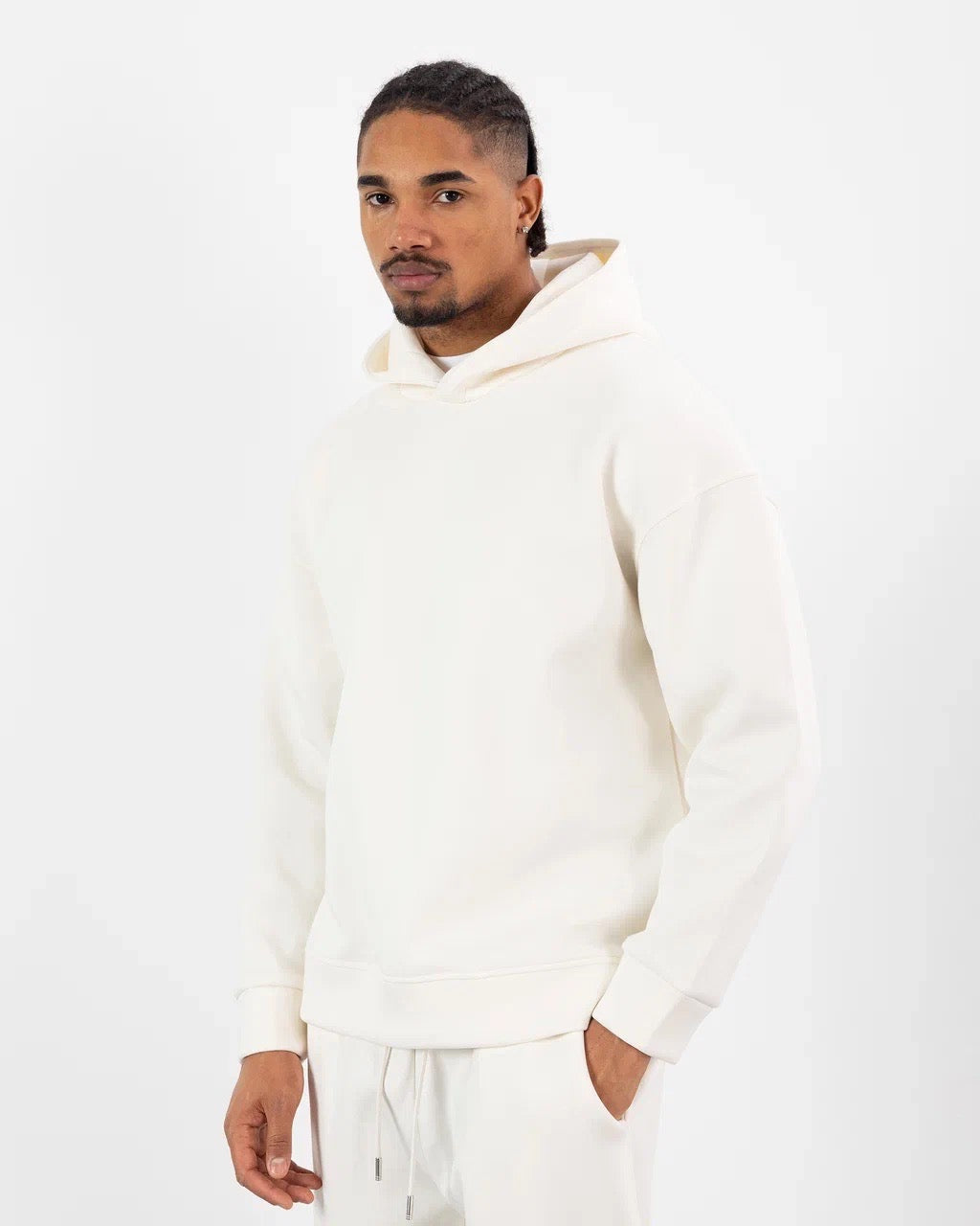 HOODIE CAGOULE SCUBA – Oversize Premium -Blanc
