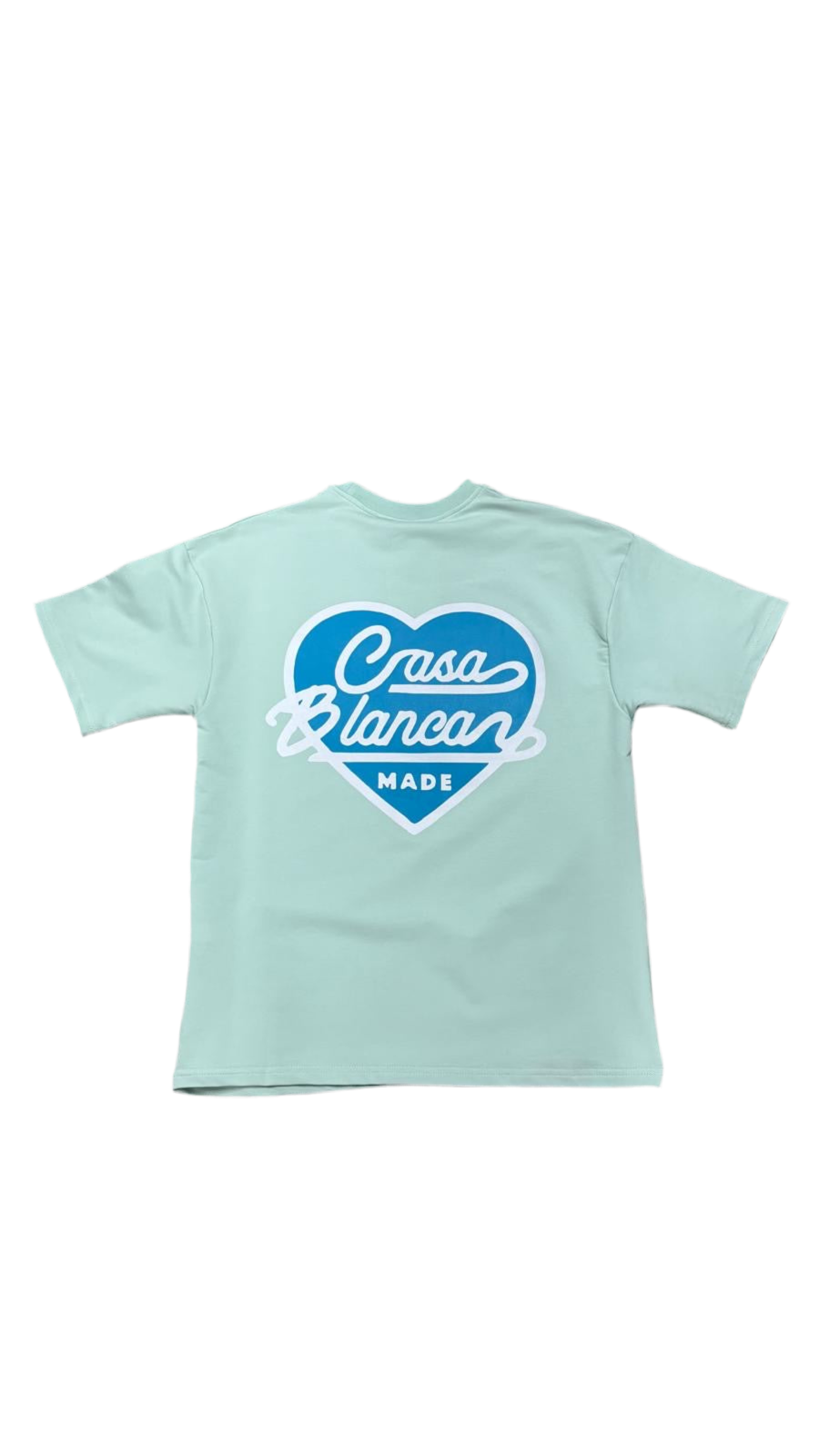 T-shirt oversize unisexe Casa Blanca Made – Cœur graphique en coton – Mint