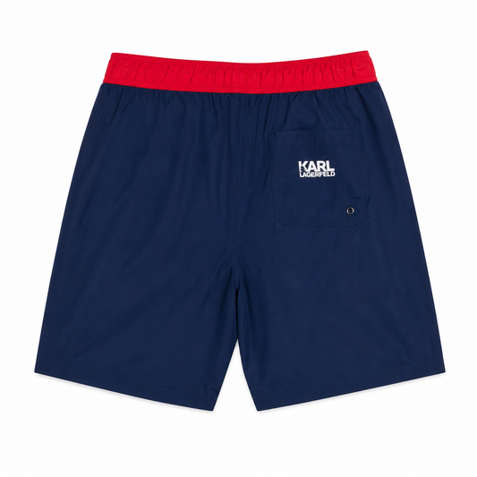 Short de Bain Karl Lagerfeld Long Boardshort Navy Red Homme