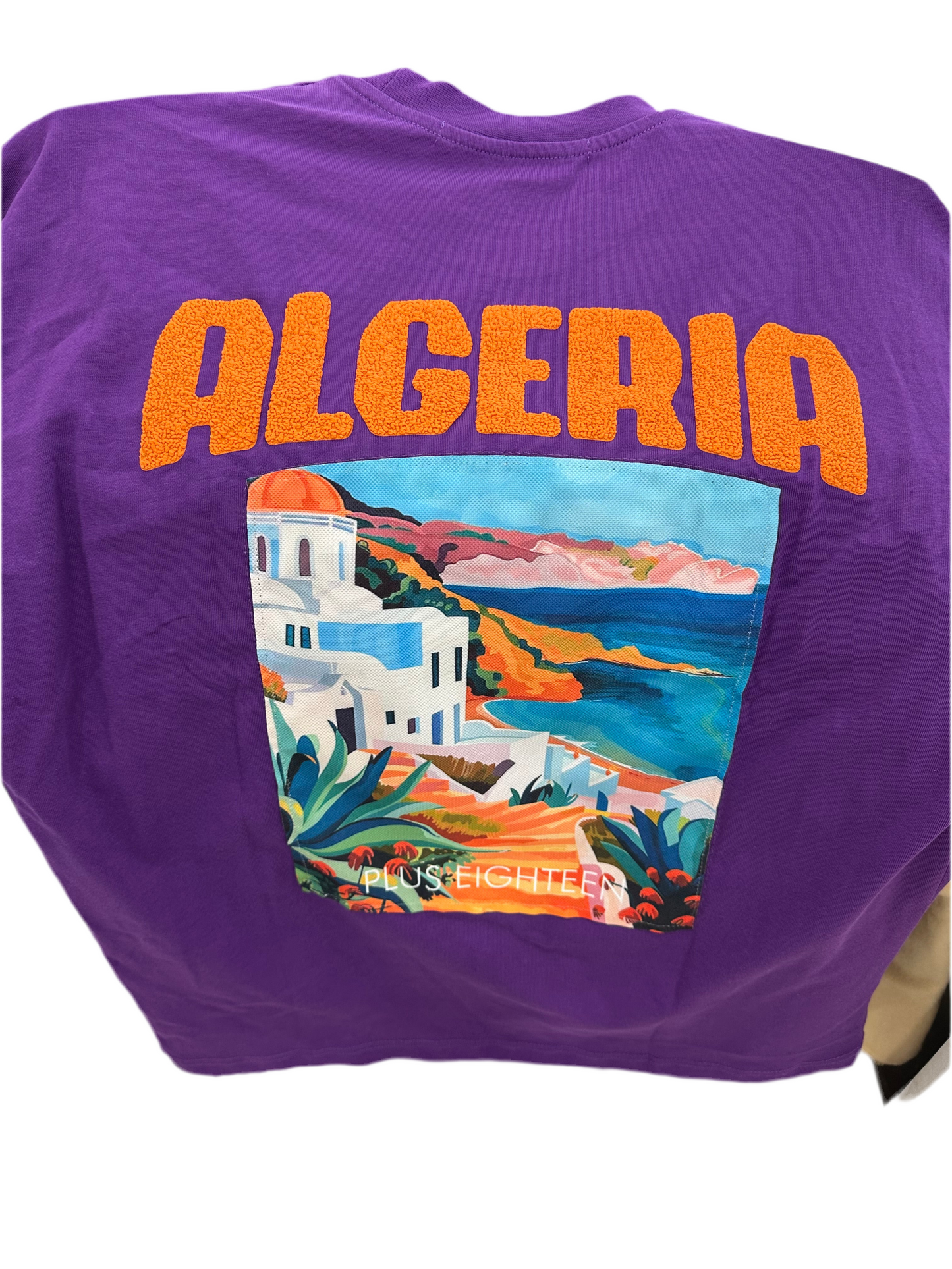T-SHIRT ALGERIA Vue sur Mer - Violet + IMPRIMÉ Algeria Orange