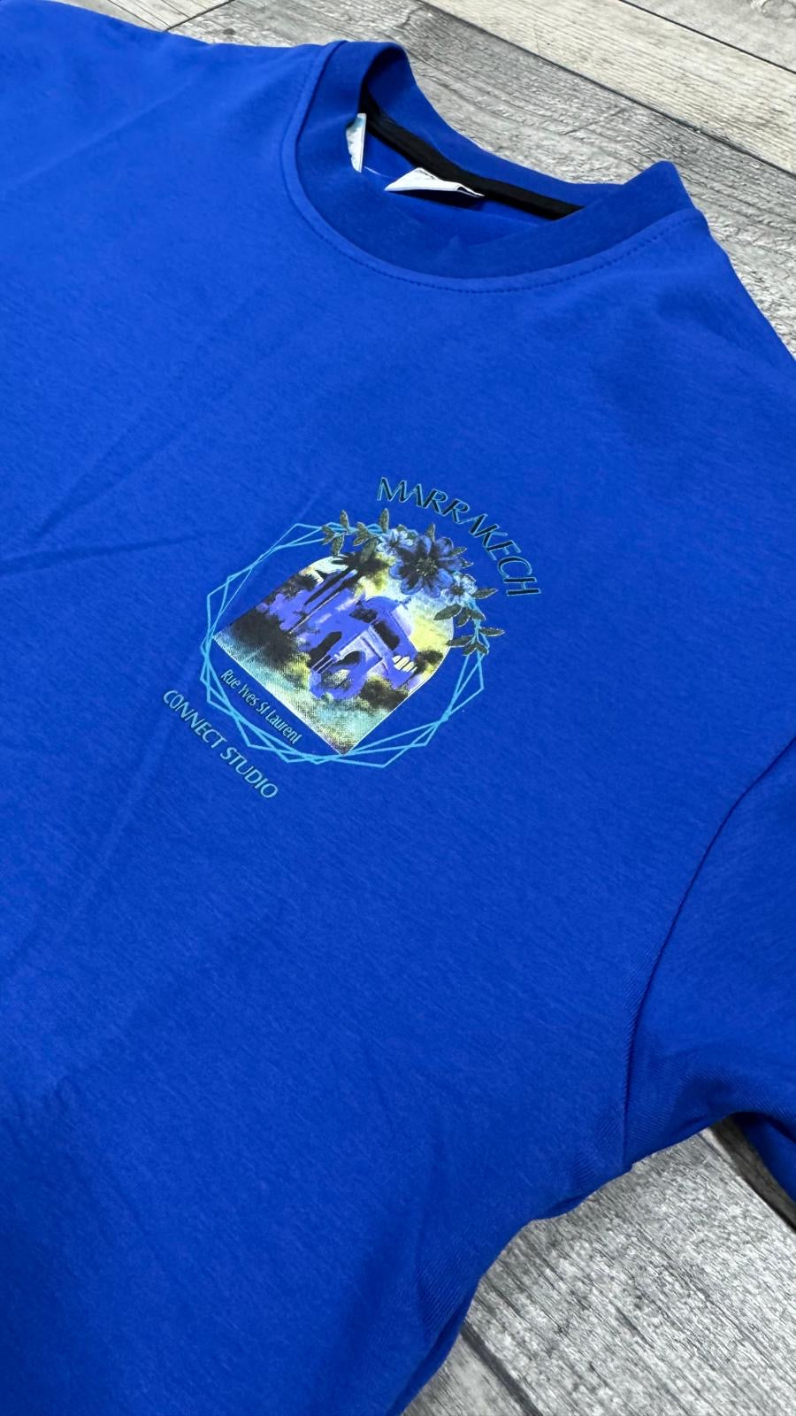 T-shirt Marrakech – Jardin Majorelle & Musée Yves Saint Laurent – Bleu roi