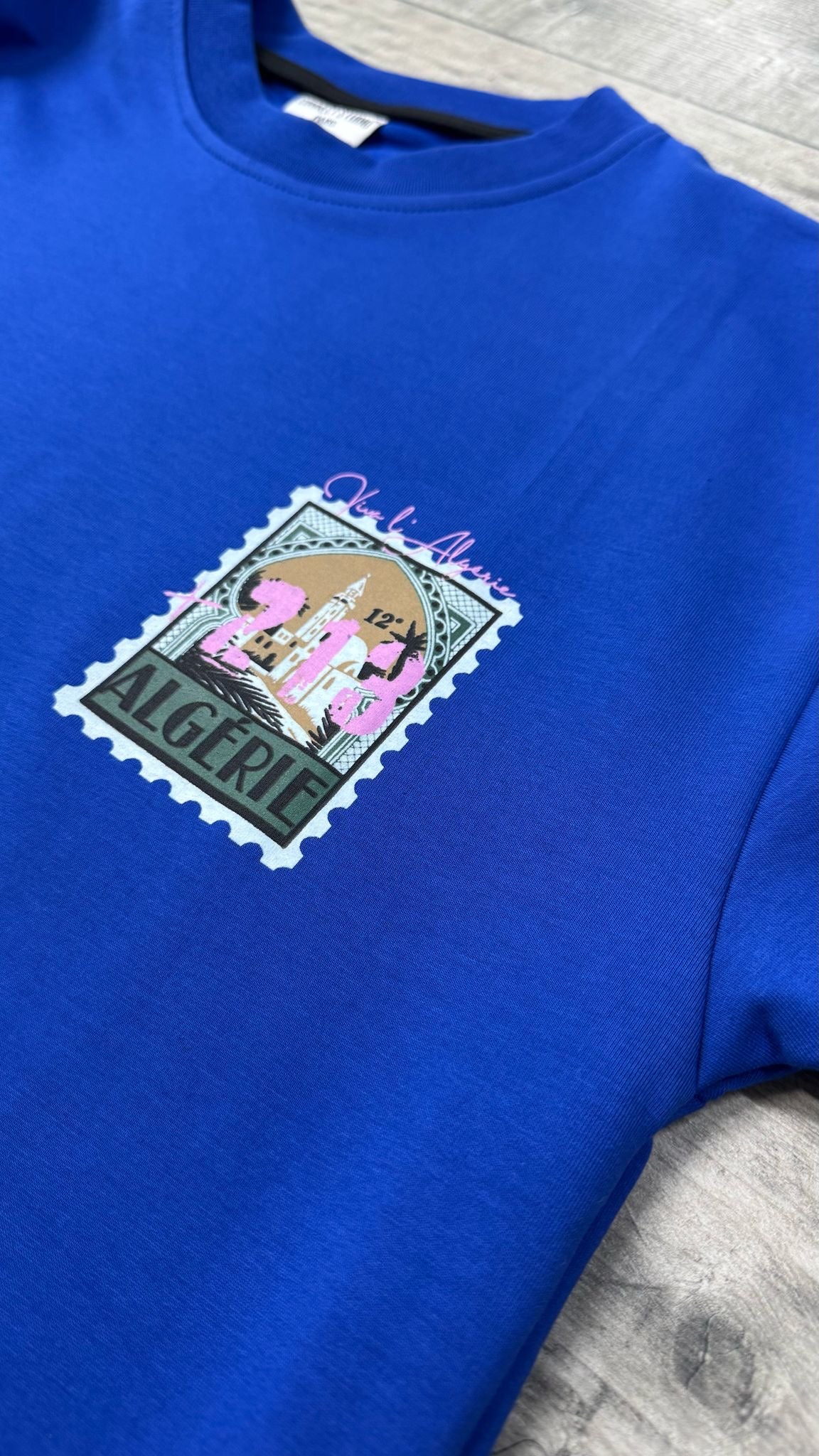 T-SHIRT VIVA L’ ALGERIE +213 - BLEU ROYAL