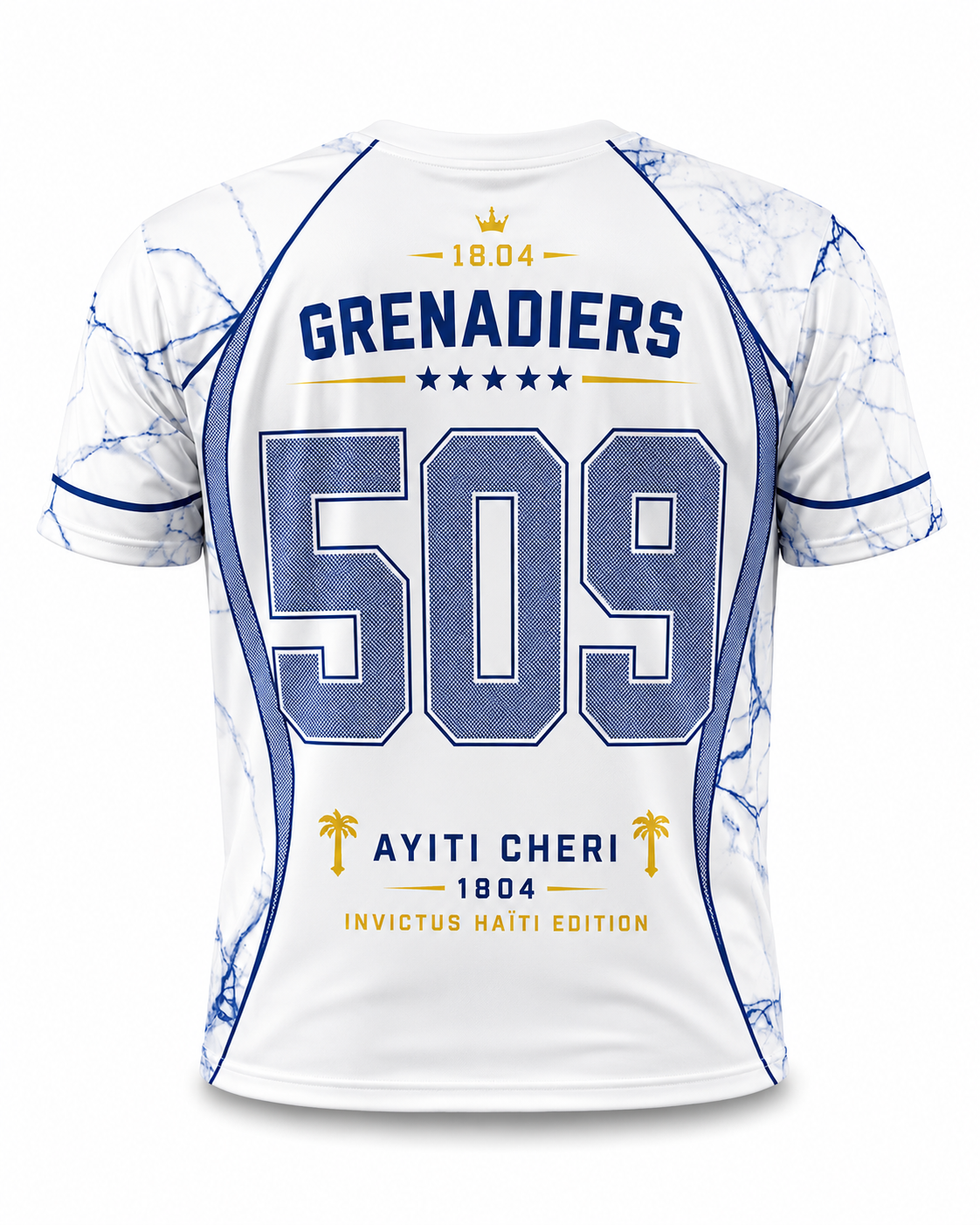 T-Shirt Haïti 509 Blanc Marbre – Connect Studio Paris Grenadiers Edition
