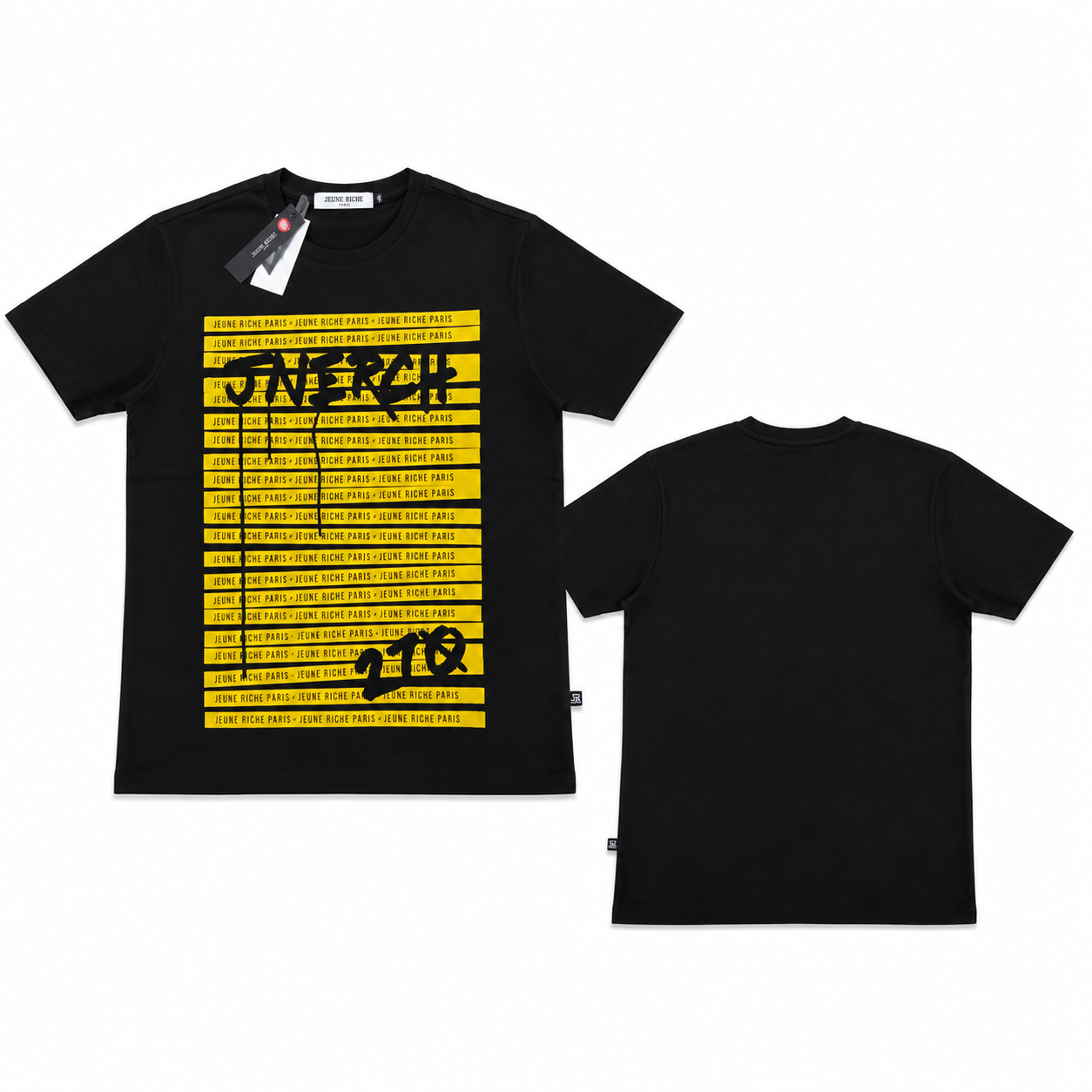 T-shirt Jeune Riche Paris Blanc – Signature Graphic - Print DO NOT CROSS BLACK