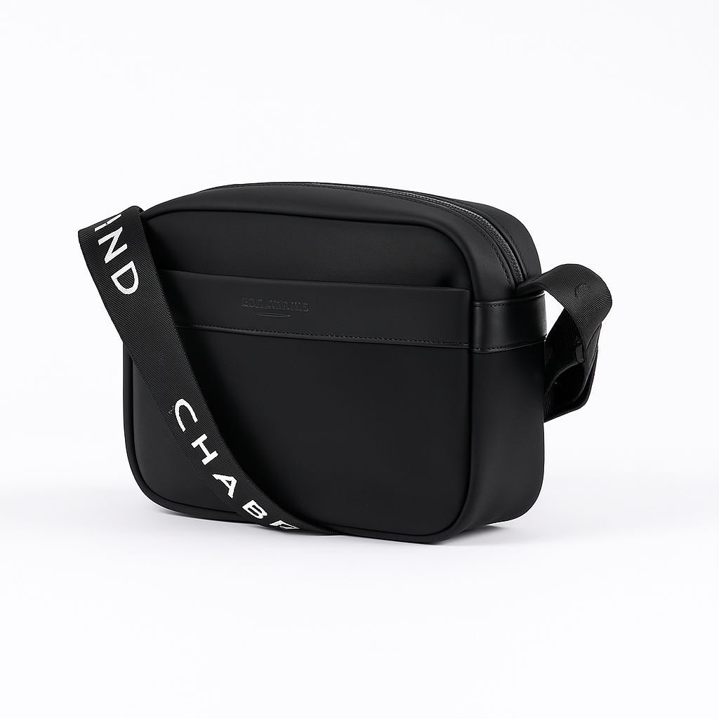 MINI SACOCHE - SAINT ANTOINE - BANDOULIÈRE NOIR ÉCRITURE BLANCHE de CHABRAND