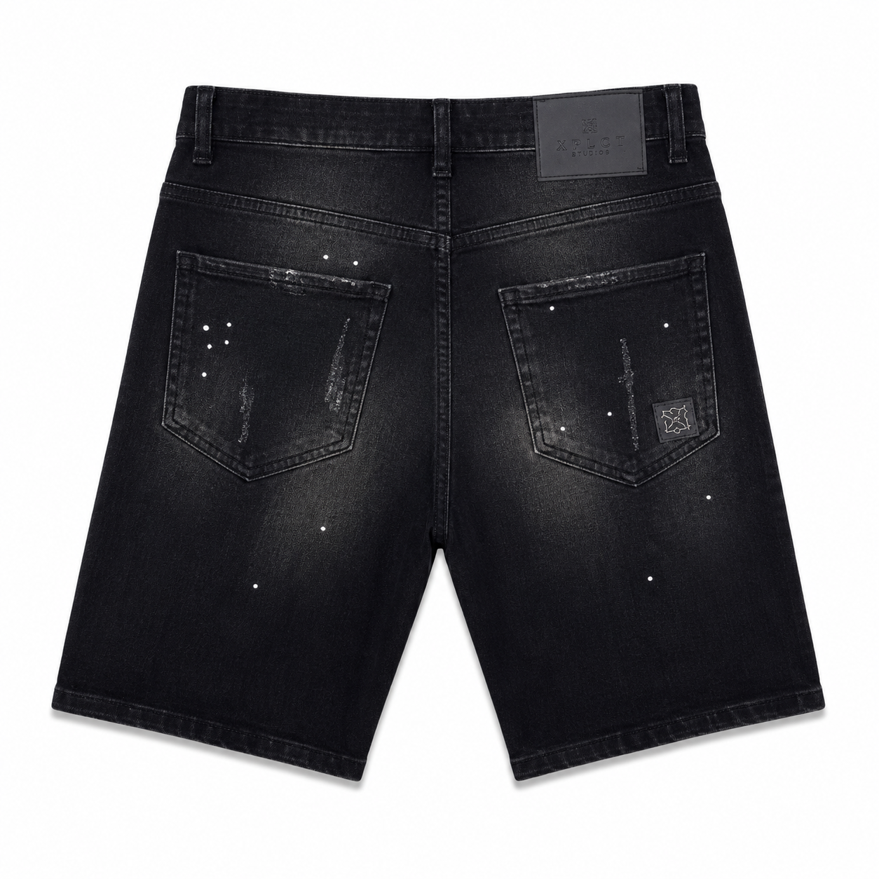 Short Jean Noir Délavé XPLCT Studios – Short Homme Streetwear Premium