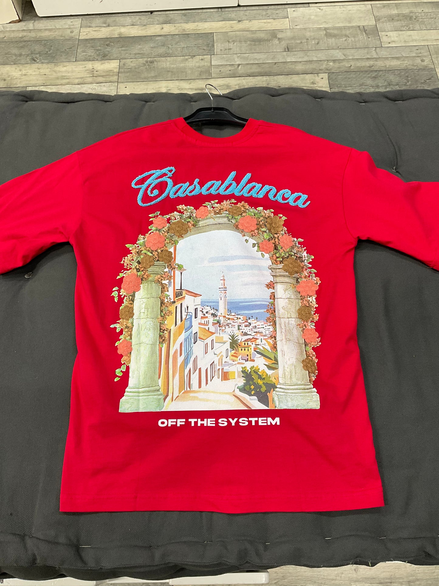 T-shirt Casablanca fleuri - rouge