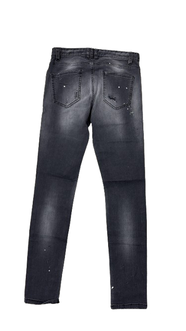 BORAGIO - PANTALON DENIM GRIS FONCÉ DÉLAVÉ