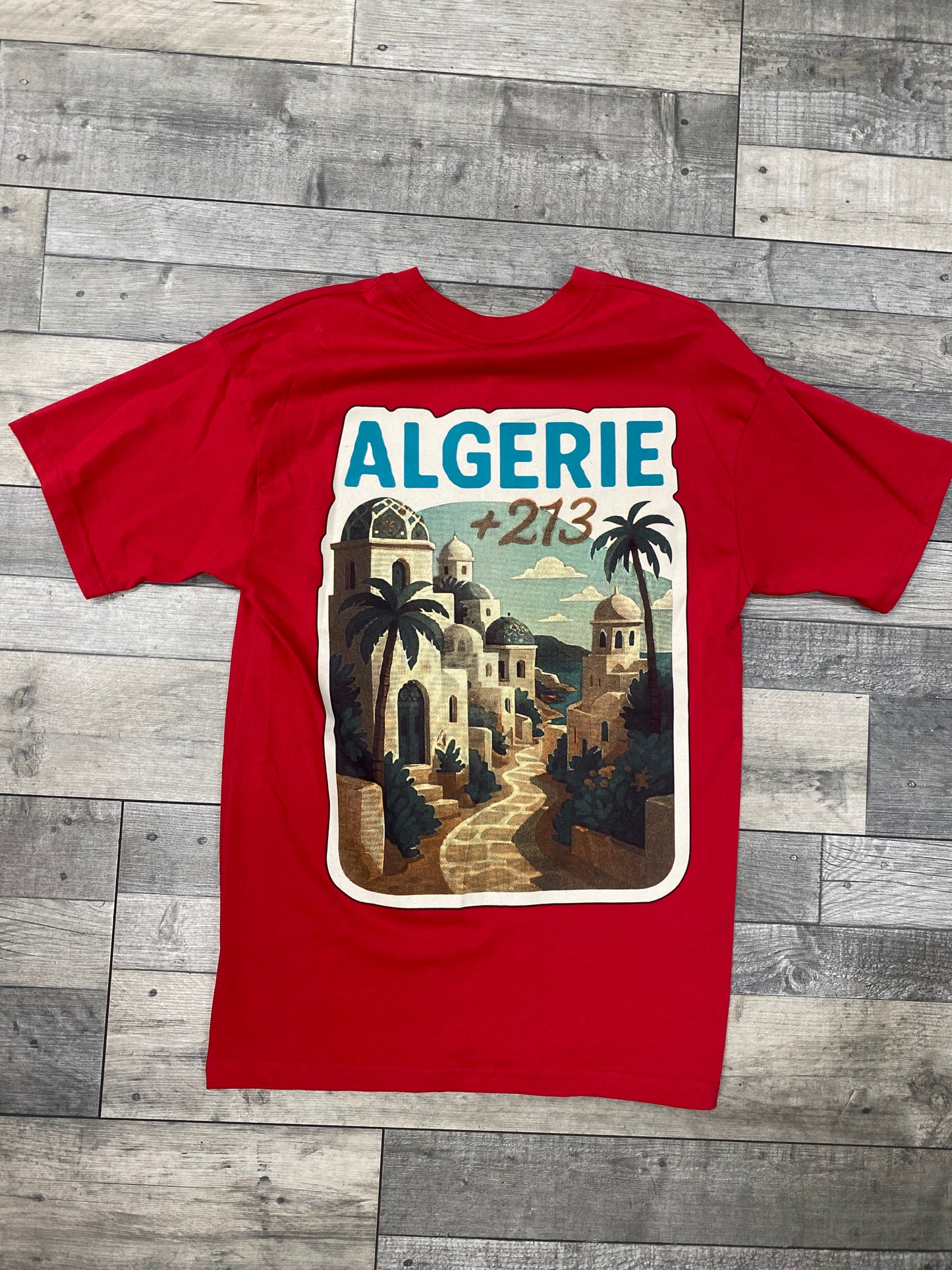 T-SHIRT ALGERIE +213 - Palmier Rouge