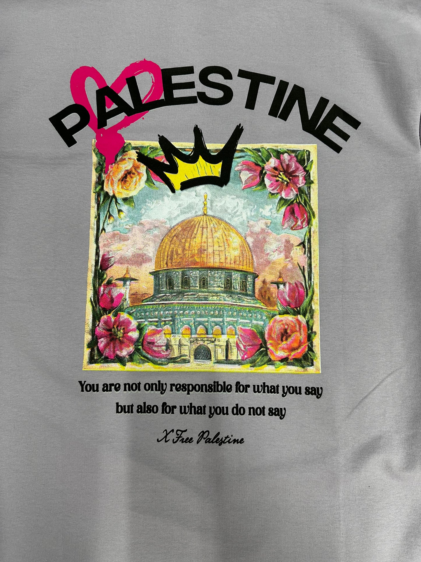 T-shirt PALESTINE COURONNE FREE - Lilas