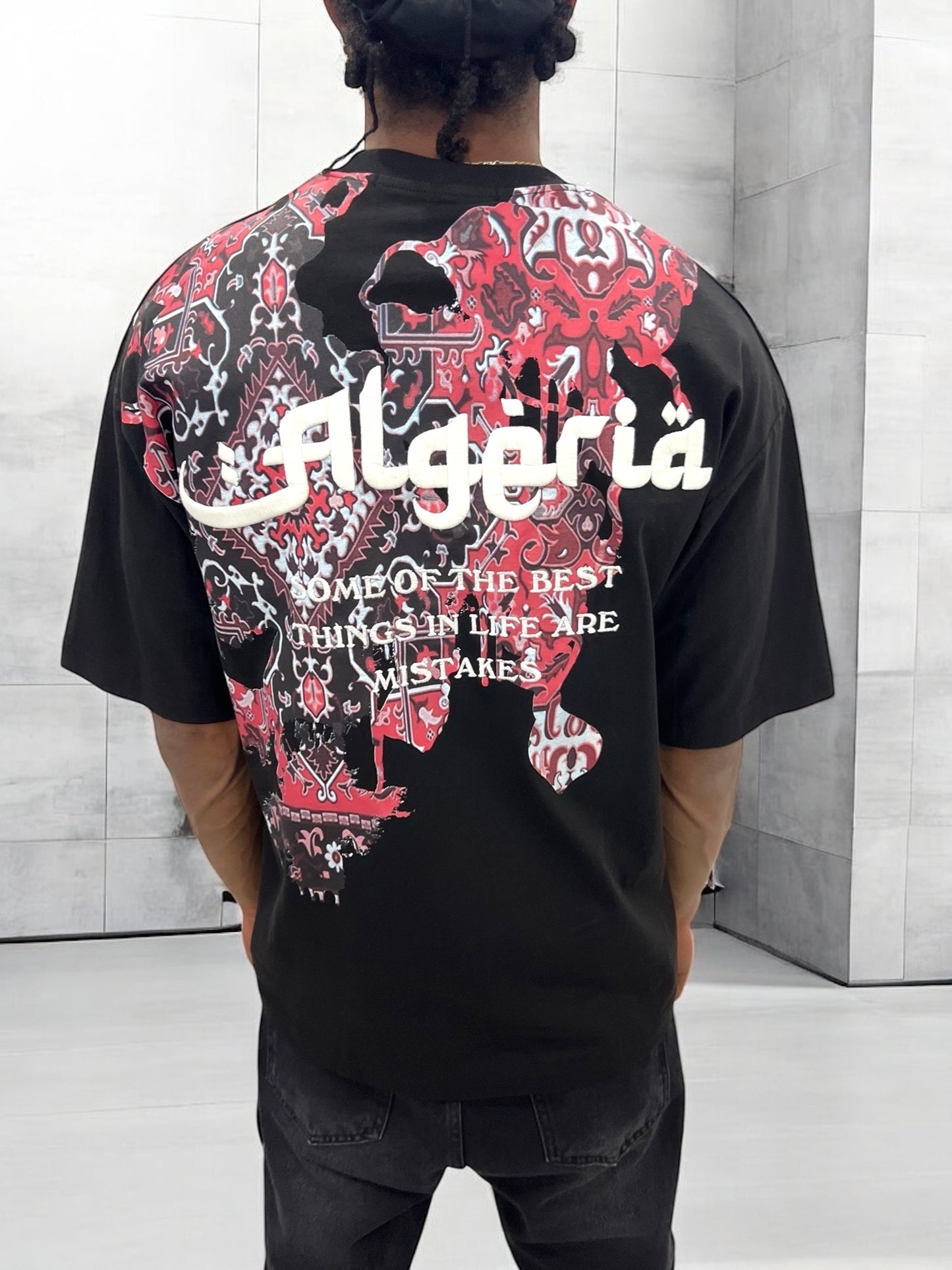 T-shirt “Algeria” visuel berbère brodé - Noir