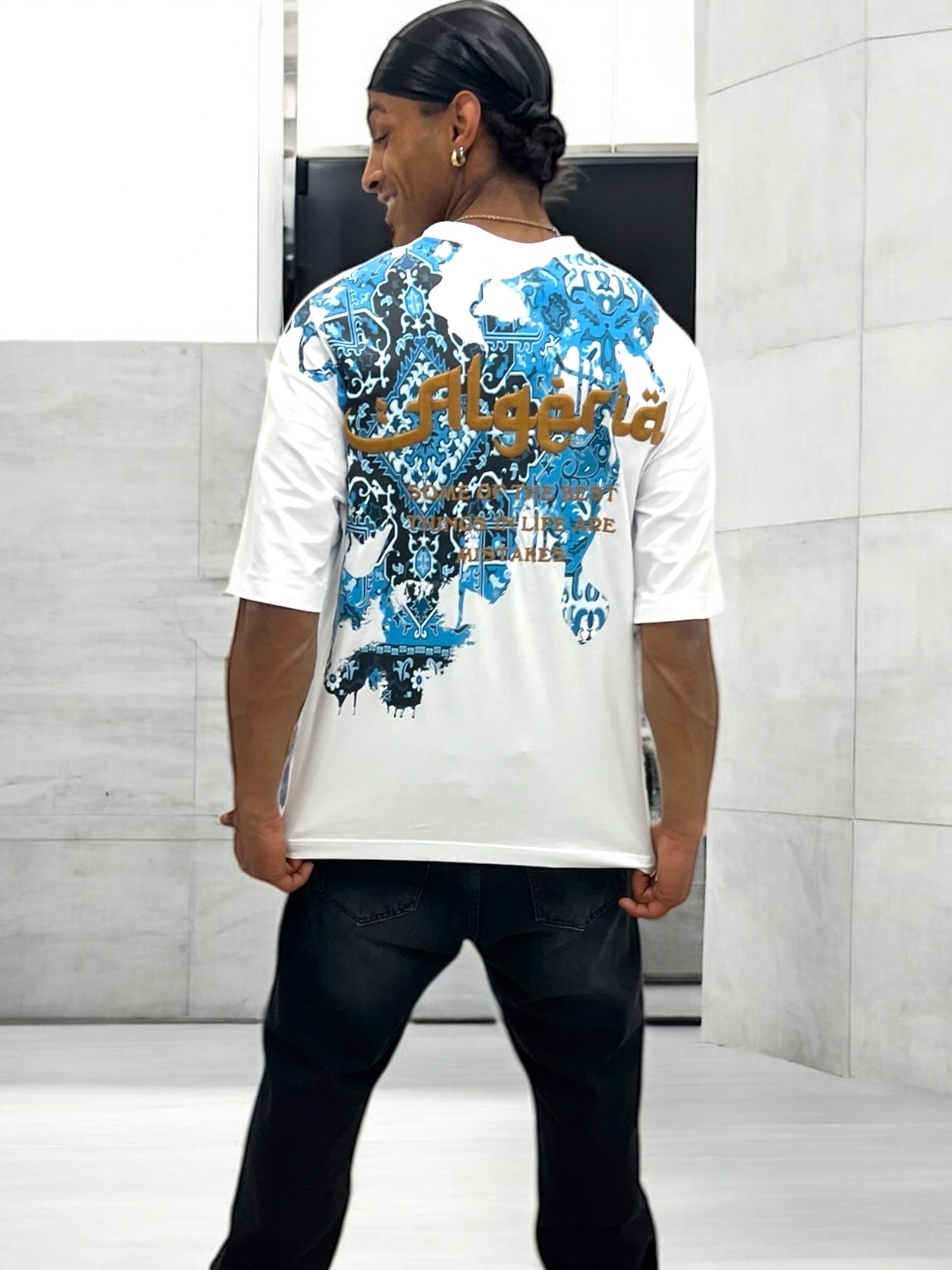 T-shirt “Algeria” visuel berbère brodé - Blanc