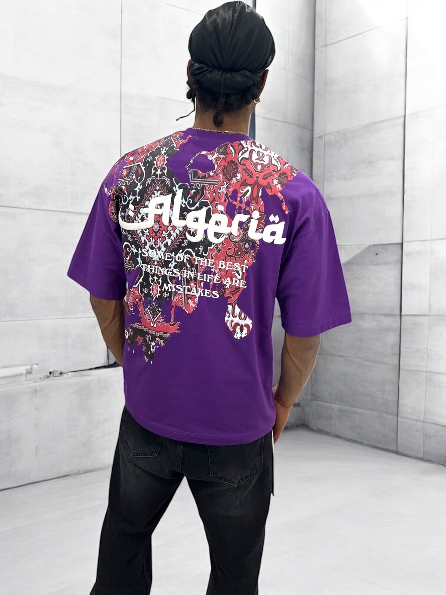 T-shirt “Algeria” visuel berbère brodé - Violet