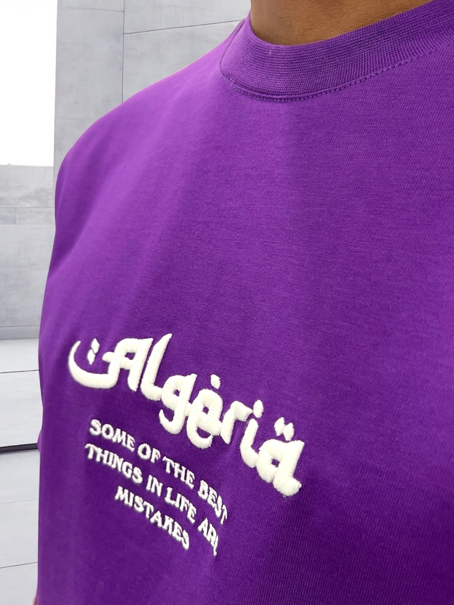 T-shirt “Algeria” visuel berbère brodé - Violet