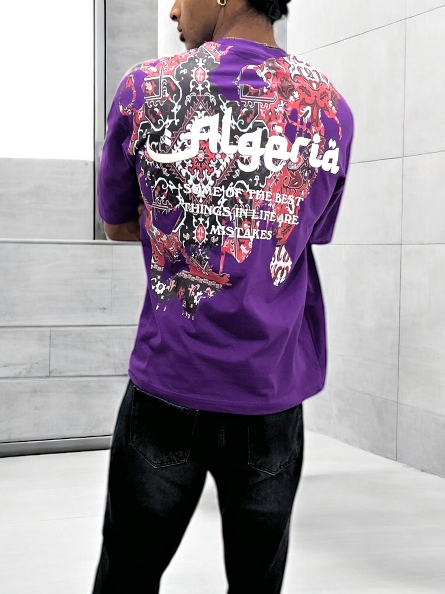 T-shirt “Algeria” visuel berbère brodé - Violet