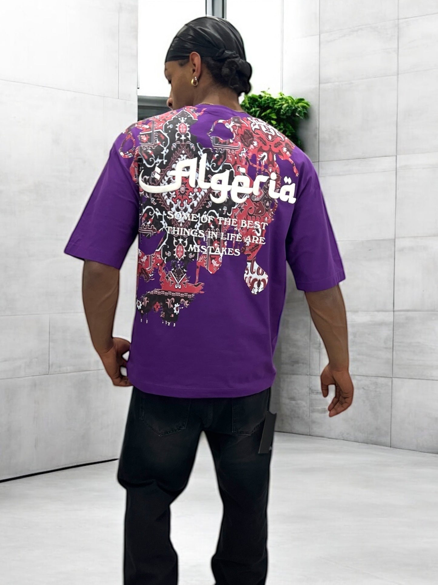 T-shirt “Algeria” visuel berbère brodé - Violet