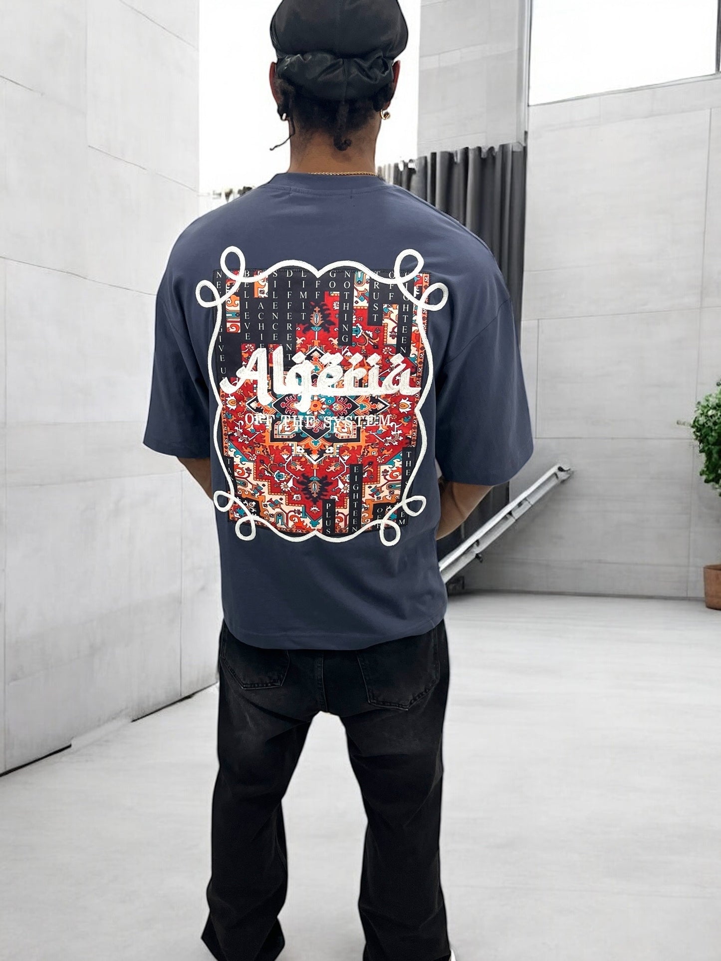 T-shirt Algeria – Carpet Print Edition ( Bleu Ardoise )