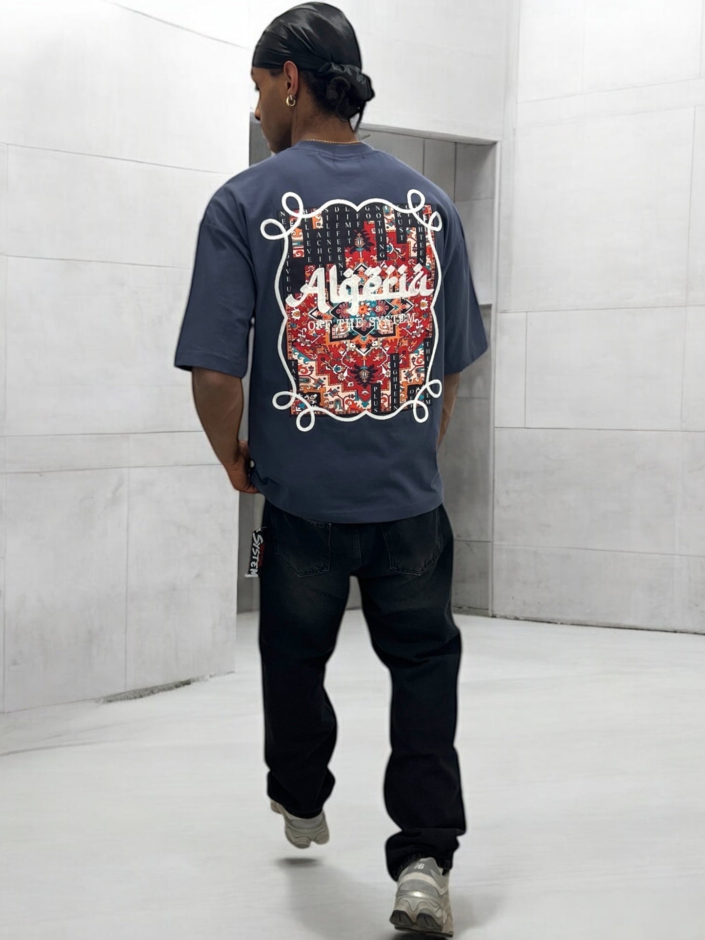 T-shirt Algeria – Carpet Print Edition ( Bleu Ardoise )
