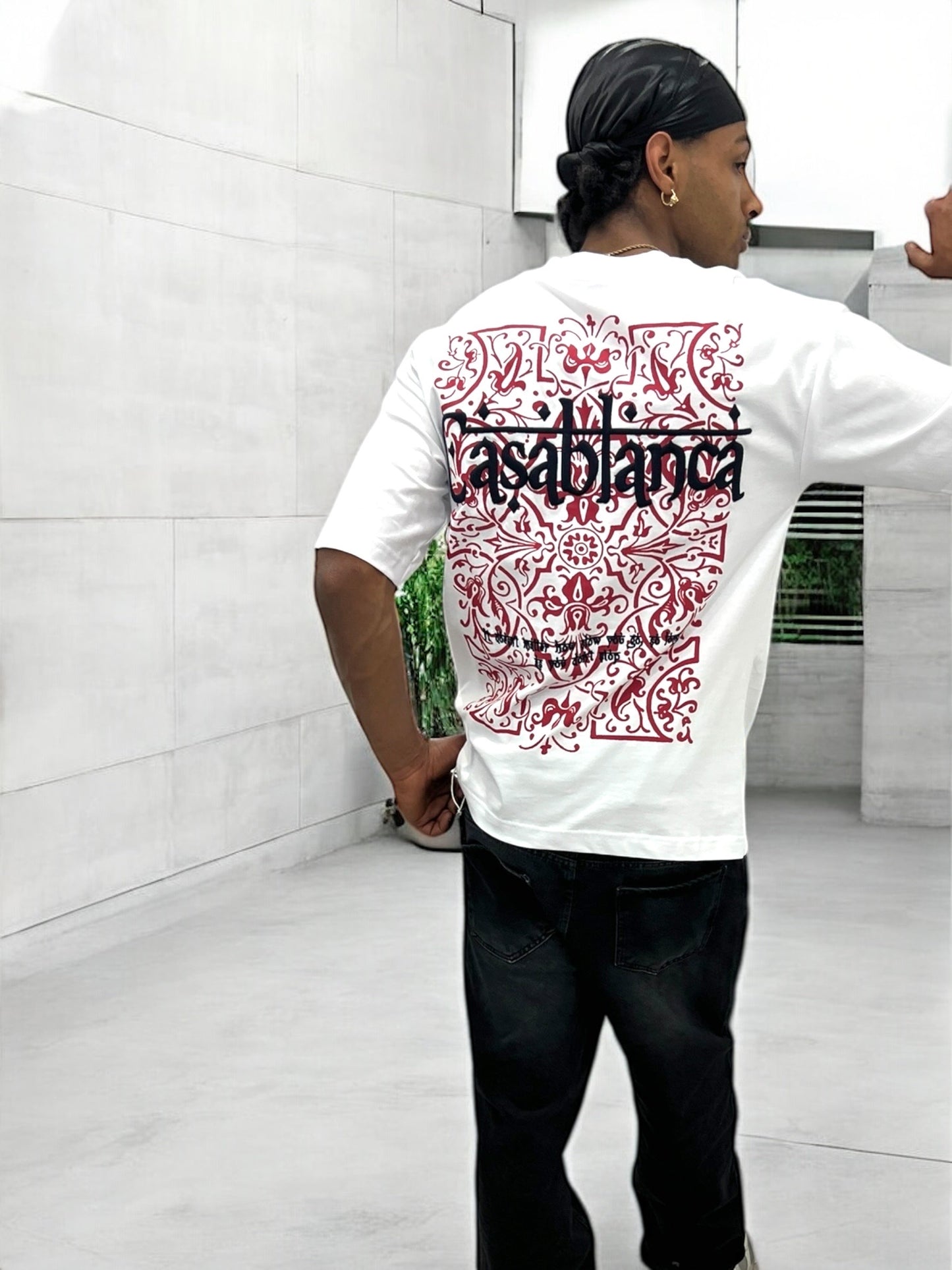 T-shirt ‘‘CASABLANCA’’ brodé - blanc