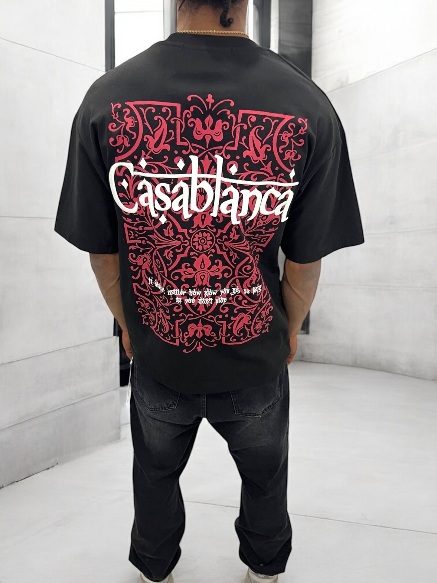 T-shirt ‘’CASABLANCA’’ brodé - noir